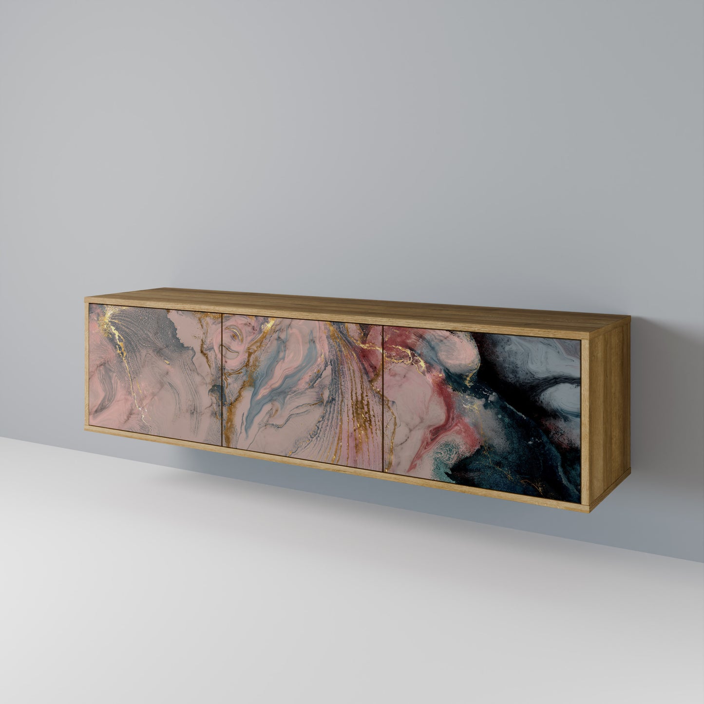 Mobile TV a 3 ante GILDED SWIRLS in effetto rovere