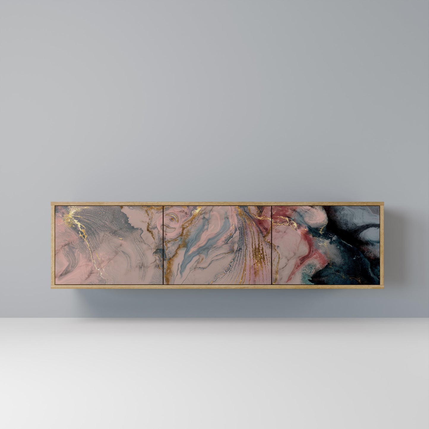 Mobile TV a 3 ante GILDED SWIRLS in effetto rovere