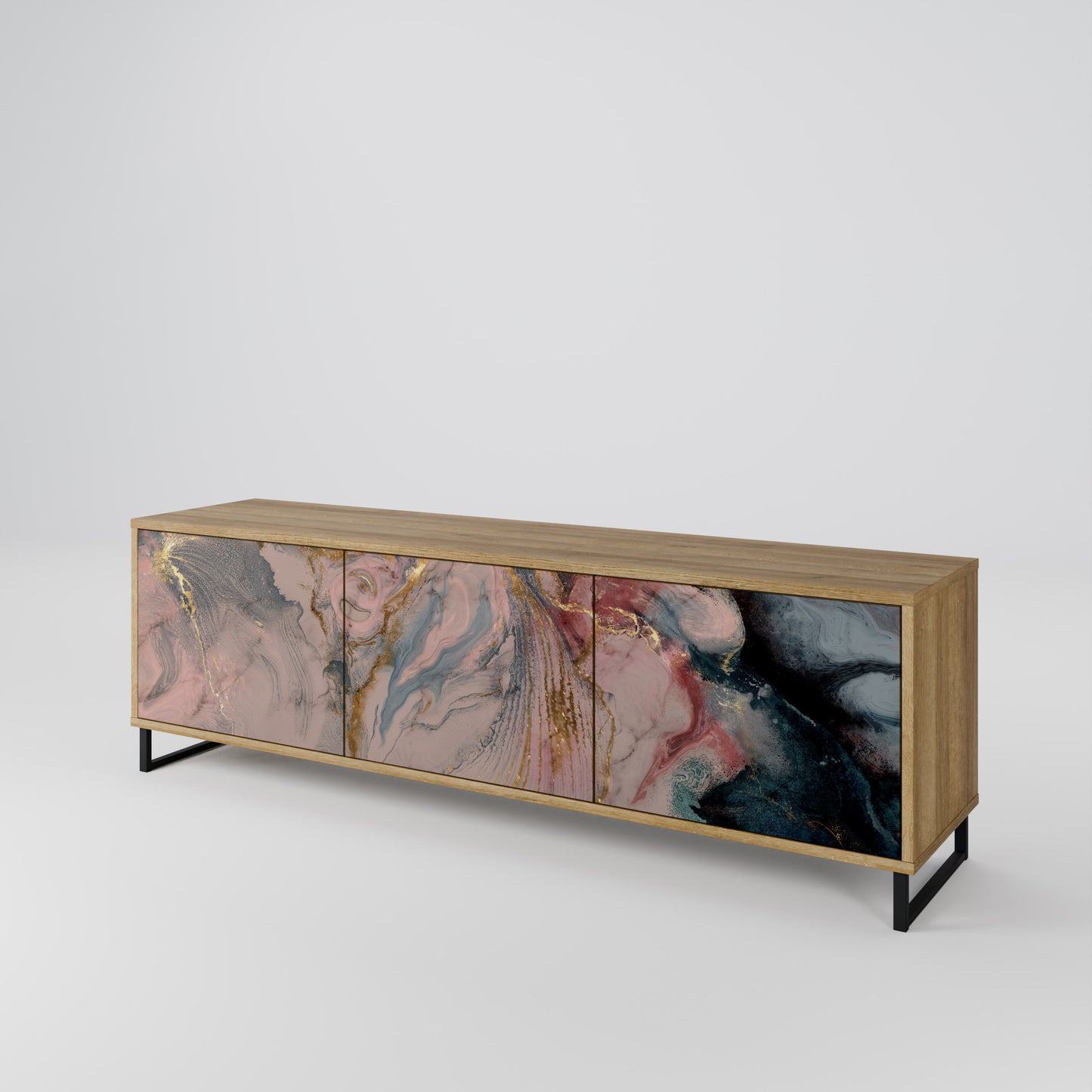 Mobile TV a 3 ante GILDED SWIRLS in effetto rovere