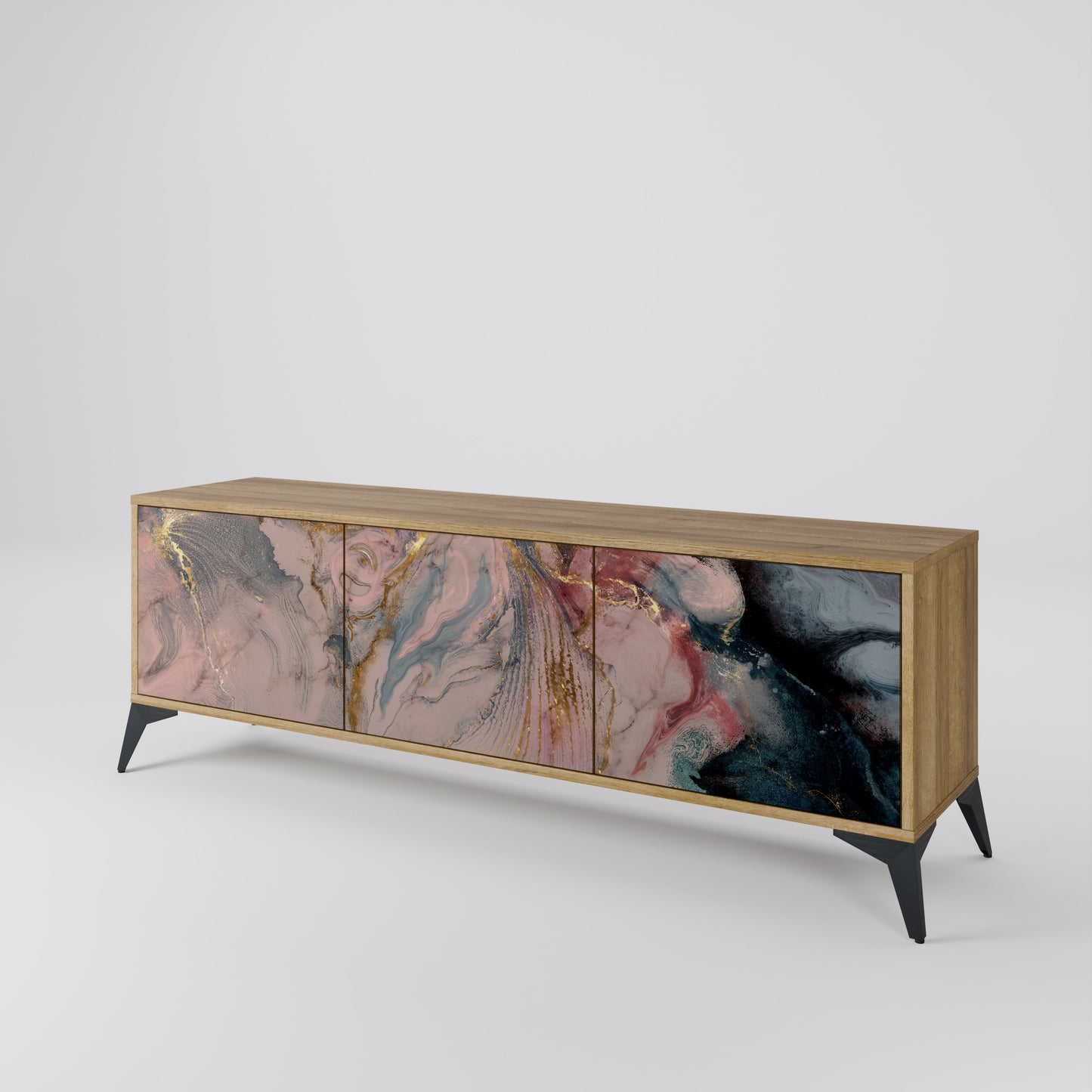 Mobile TV a 3 ante GILDED SWIRLS in effetto rovere