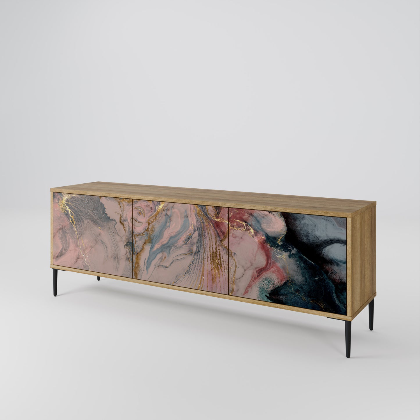 Mobile TV a 3 ante GILDED SWIRLS in effetto rovere