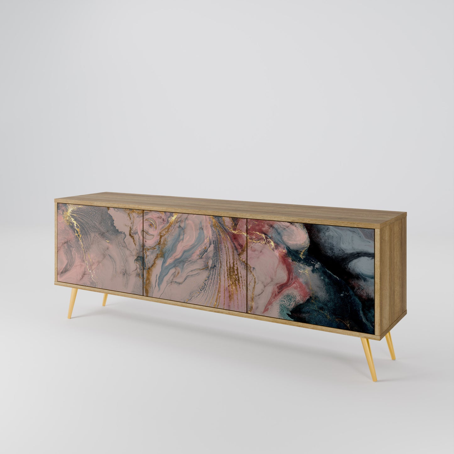Mobile TV a 3 ante GILDED SWIRLS in effetto rovere