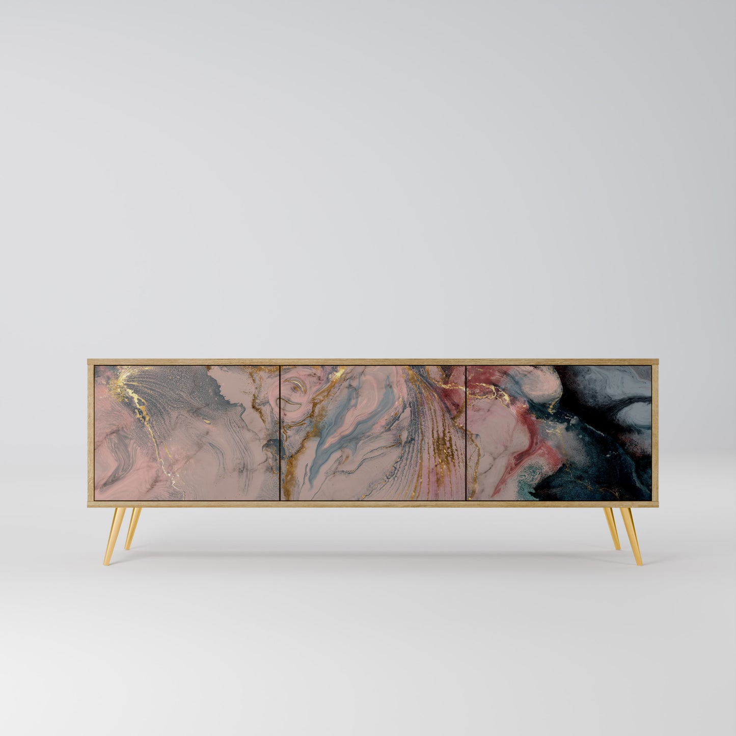 Mobile TV a 3 ante GILDED SWIRLS in effetto rovere