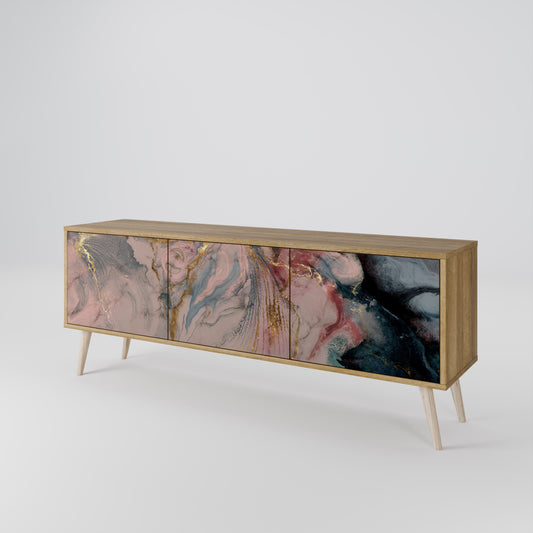 Mobile TV a 3 ante GILDED SWIRLS in effetto rovere