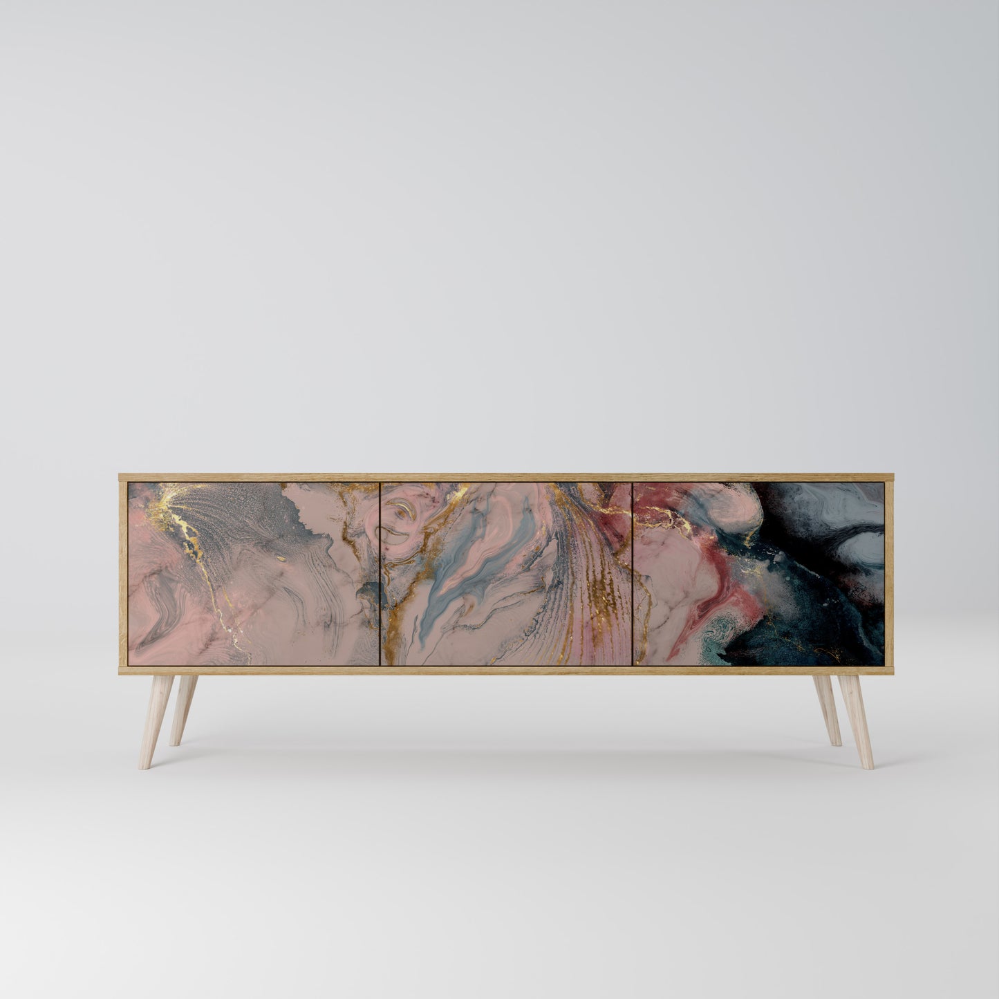 Mobile TV a 3 ante GILDED SWIRLS in effetto rovere