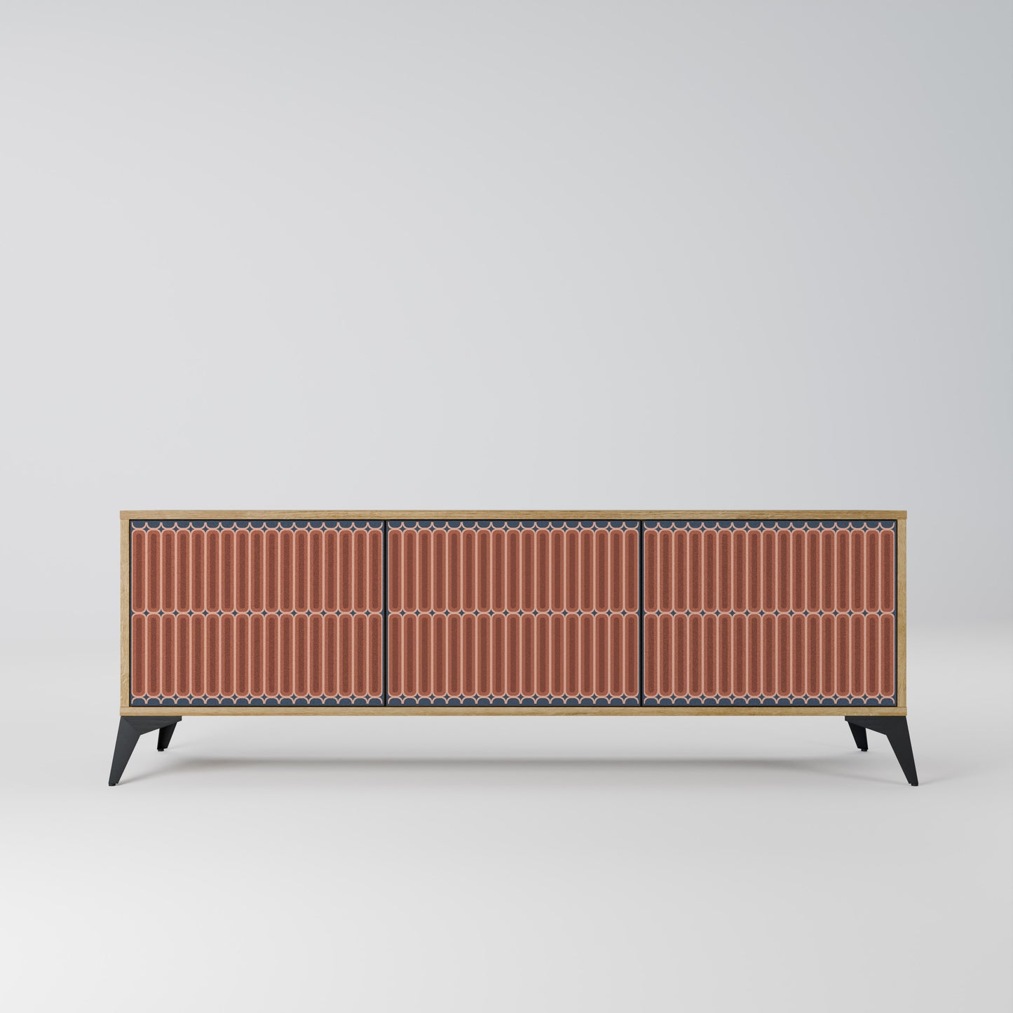 HYPNOTIC GATE 3-Door TV Stand in Oak Effect