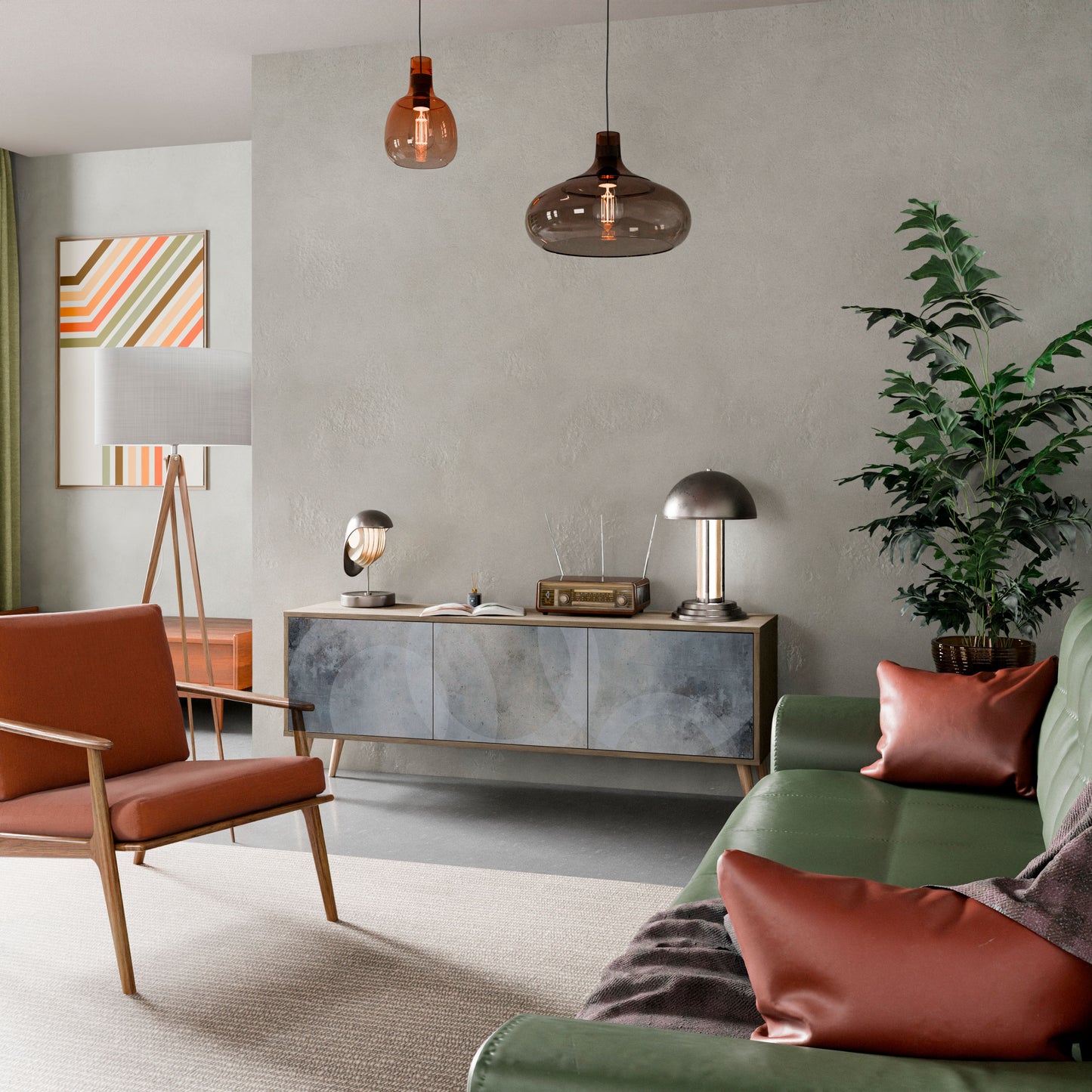 Mobile TV MUTED ARC a 3 ante effetto rovere