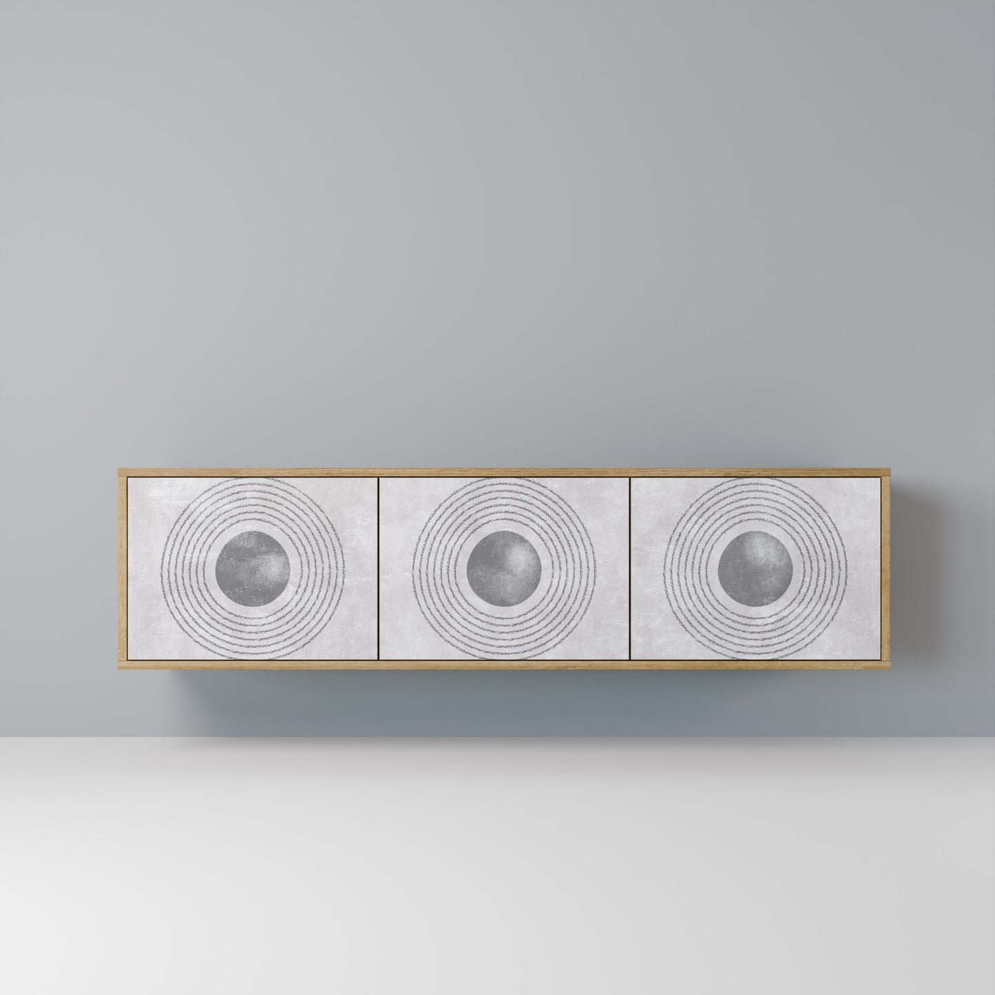 Mobile TV SOLID CIRCLES a 3 ante in effetto rovere