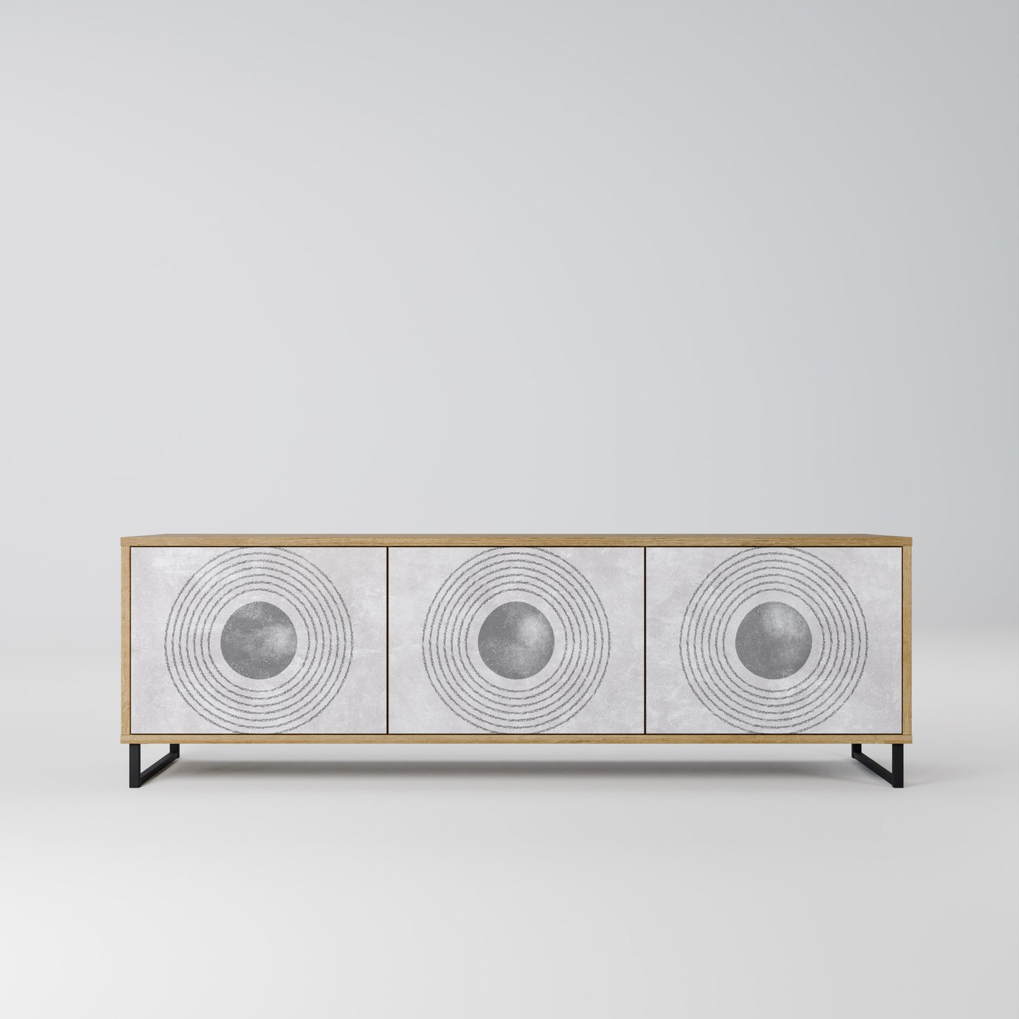 Mobile TV SOLID CIRCLES a 3 ante in effetto rovere