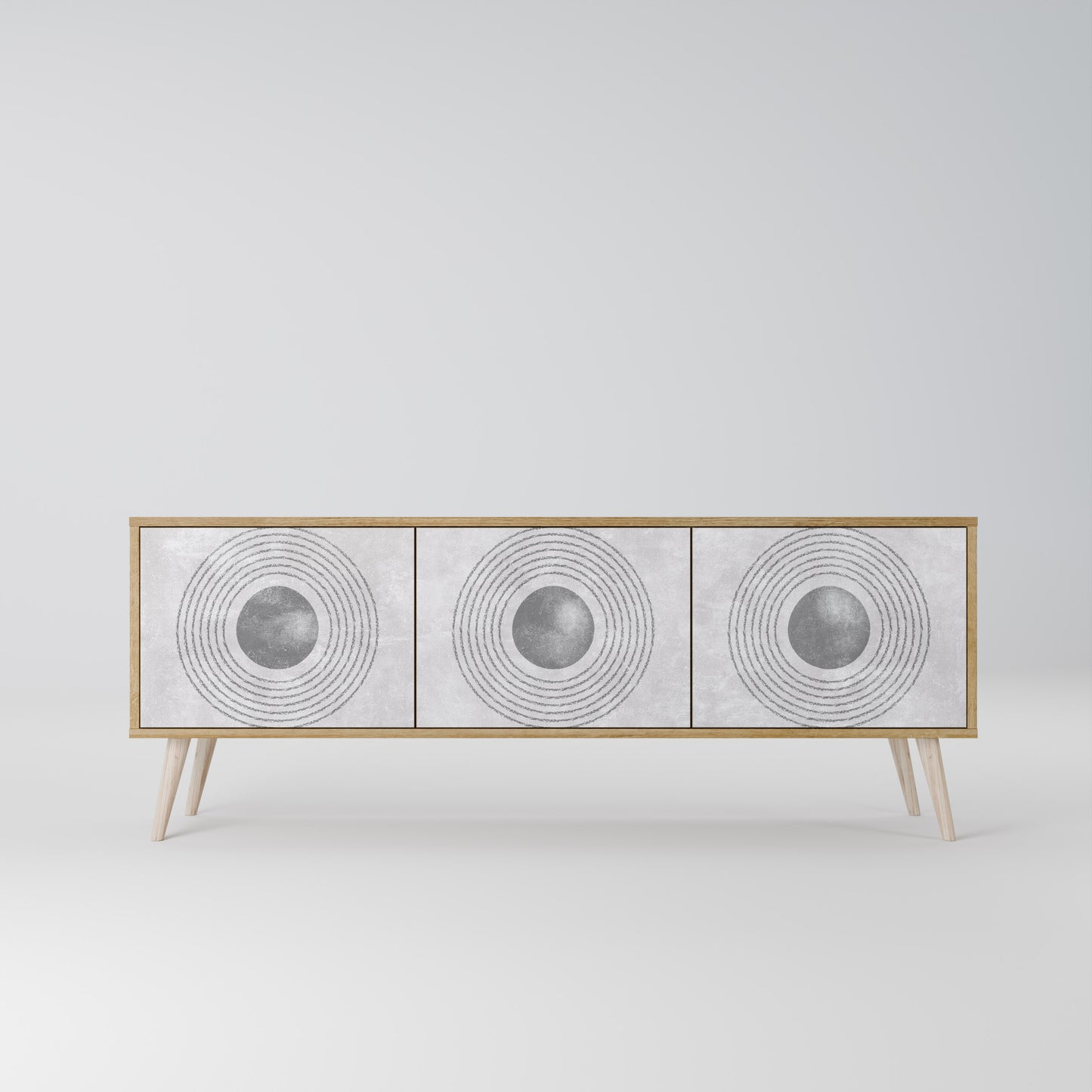 Mobile TV SOLID CIRCLES a 3 ante in effetto rovere