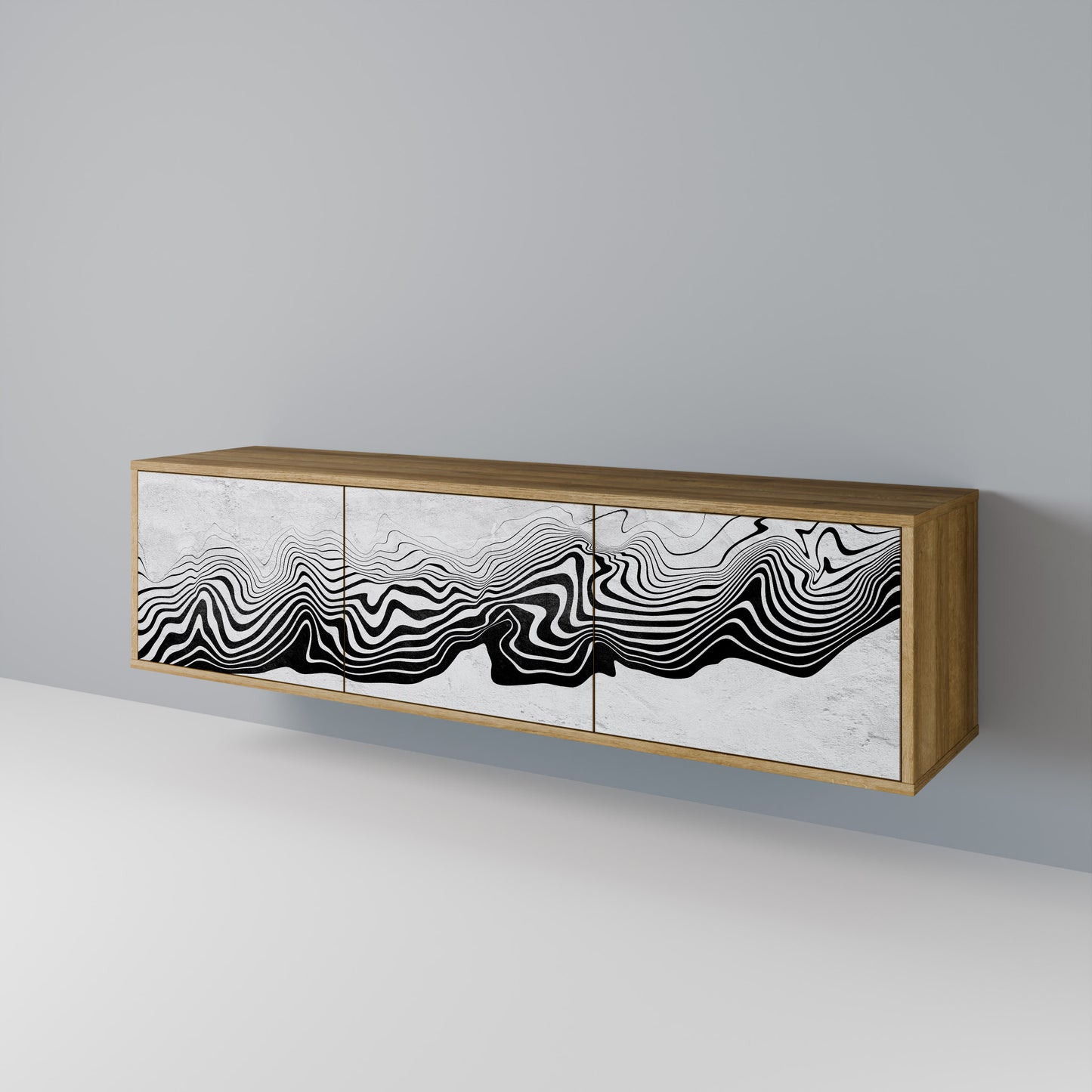 Mobile TV MONOCHROME MIRAGE a 3 ante in effetto rovere
