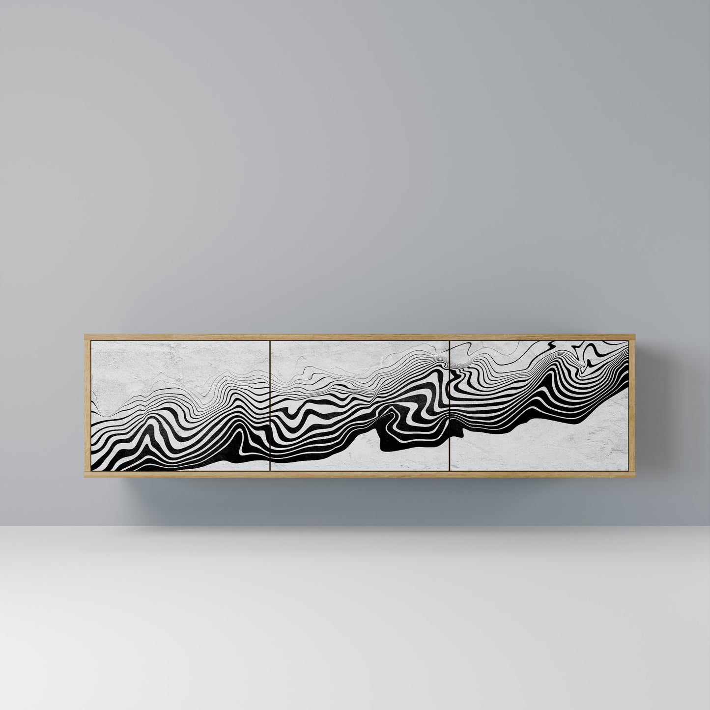 Mobile TV MONOCHROME MIRAGE a 3 ante in effetto rovere