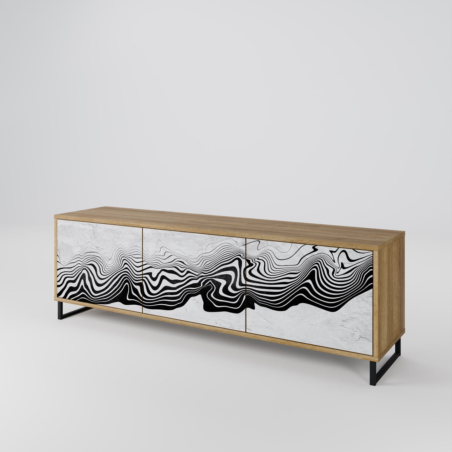 Mobile TV MONOCHROME MIRAGE a 3 ante in effetto rovere