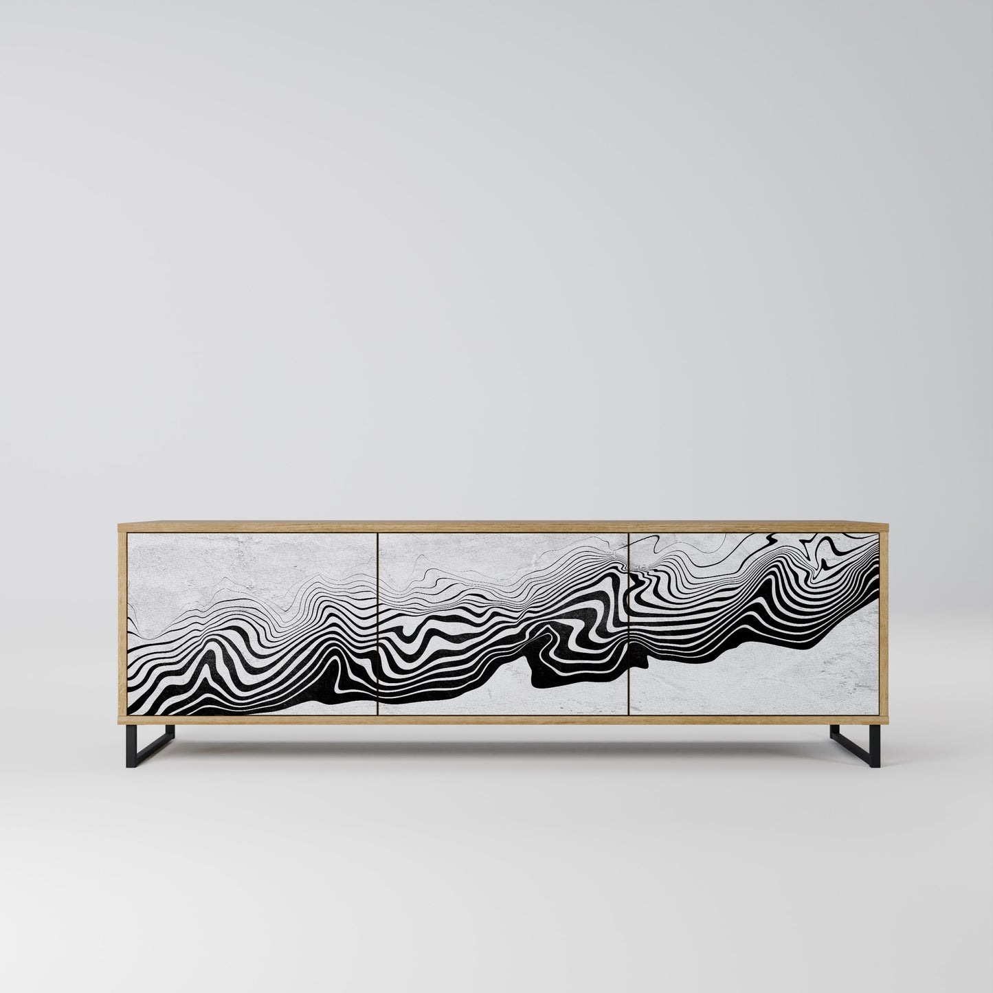 Mobile TV MONOCHROME MIRAGE a 3 ante in effetto rovere