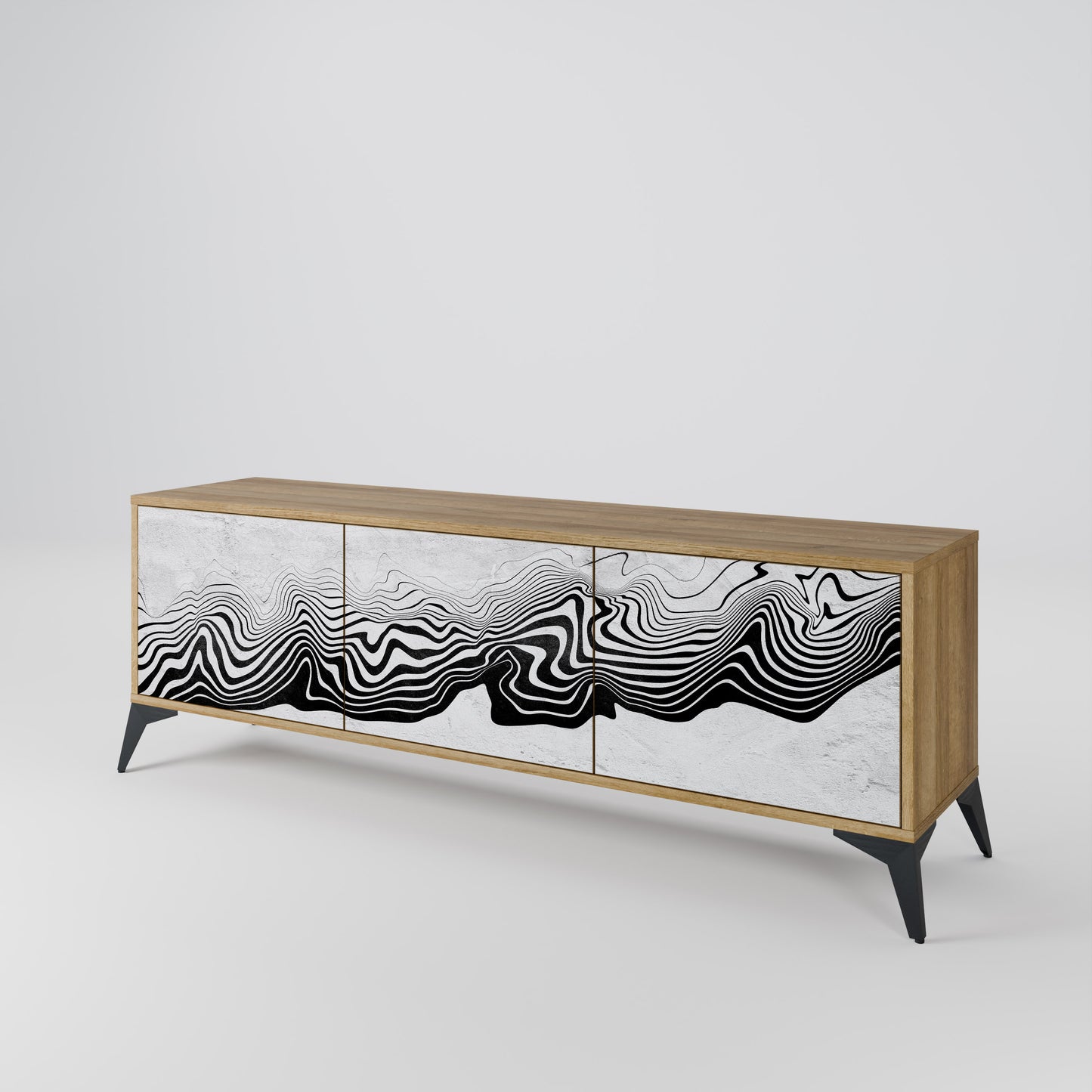 Mobile TV MONOCHROME MIRAGE a 3 ante in effetto rovere