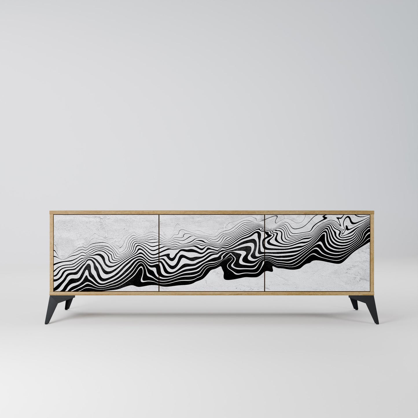 Mobile TV MONOCHROME MIRAGE a 3 ante in effetto rovere