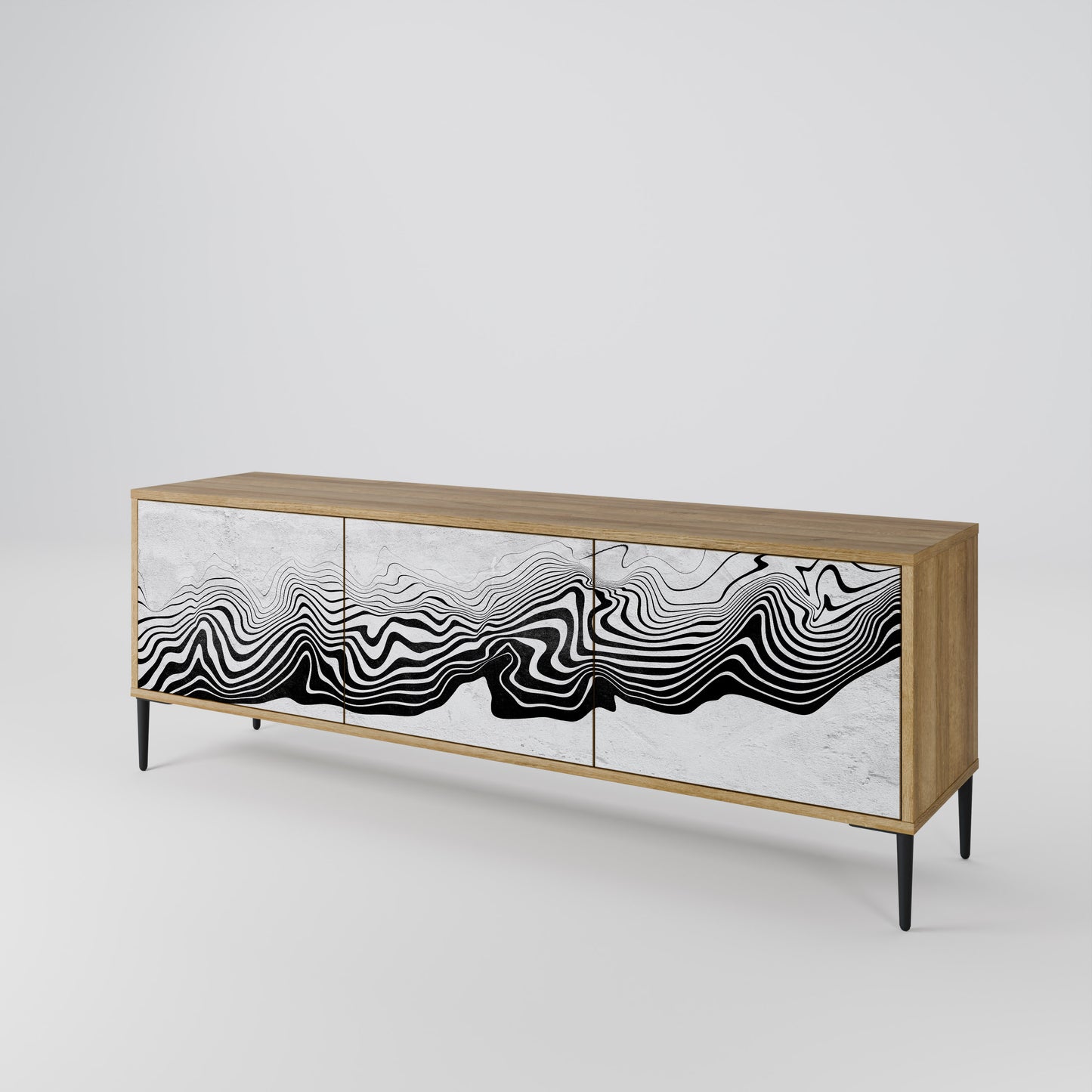 Mobile TV MONOCHROME MIRAGE a 3 ante in effetto rovere