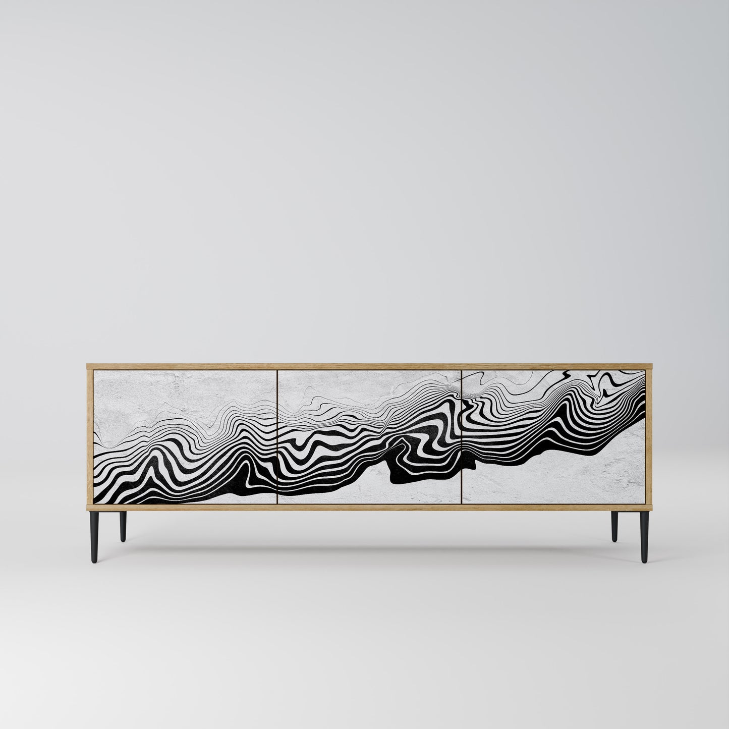 Mobile TV MONOCHROME MIRAGE a 3 ante in effetto rovere