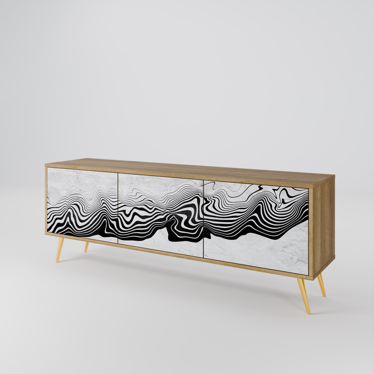 Mobile TV MONOCHROME MIRAGE a 3 ante in effetto rovere