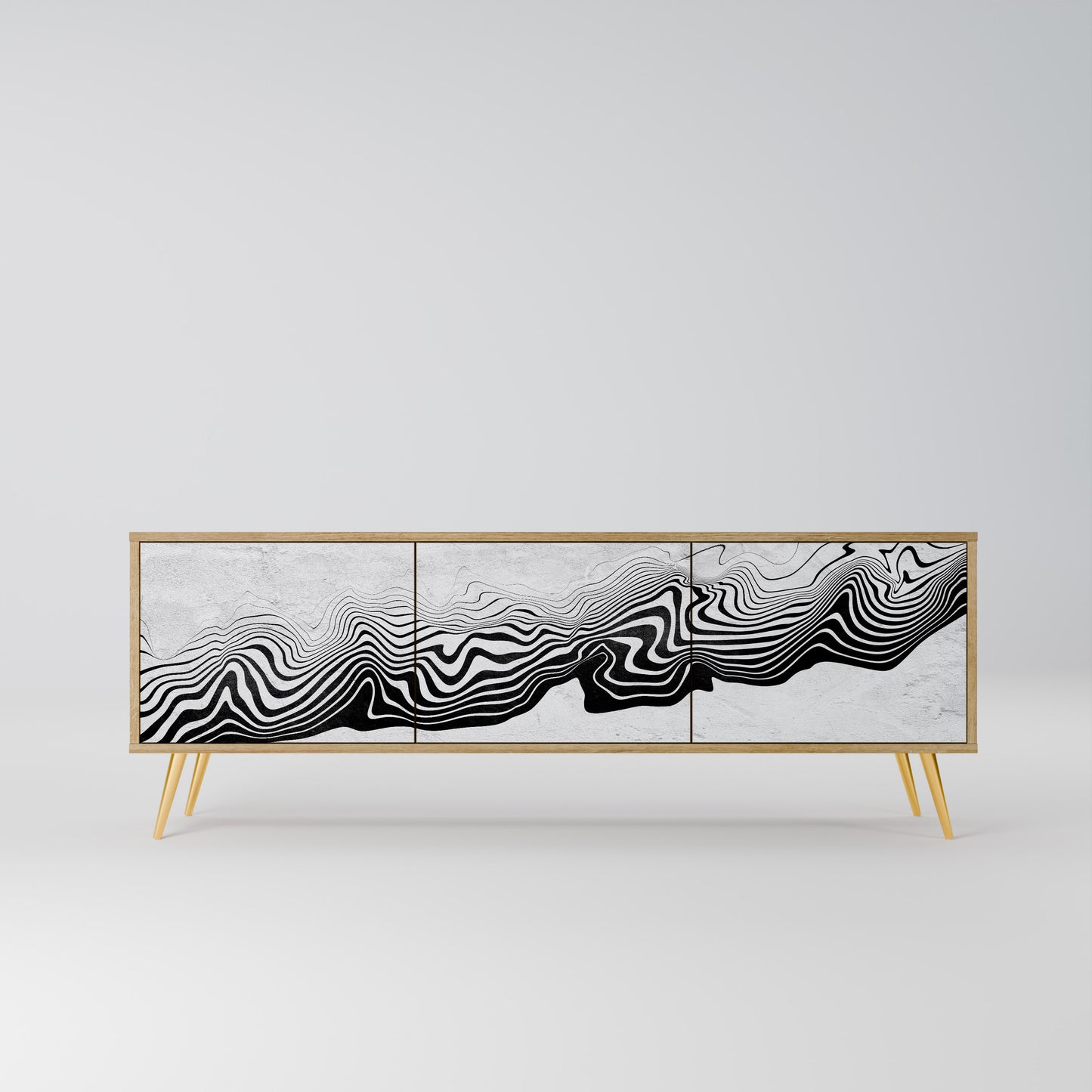 Mobile TV MONOCHROME MIRAGE a 3 ante in effetto rovere