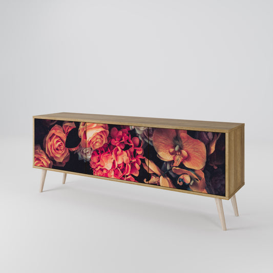 NEVERENDING BLOOM 3-Door TV Stand in Oak Effect