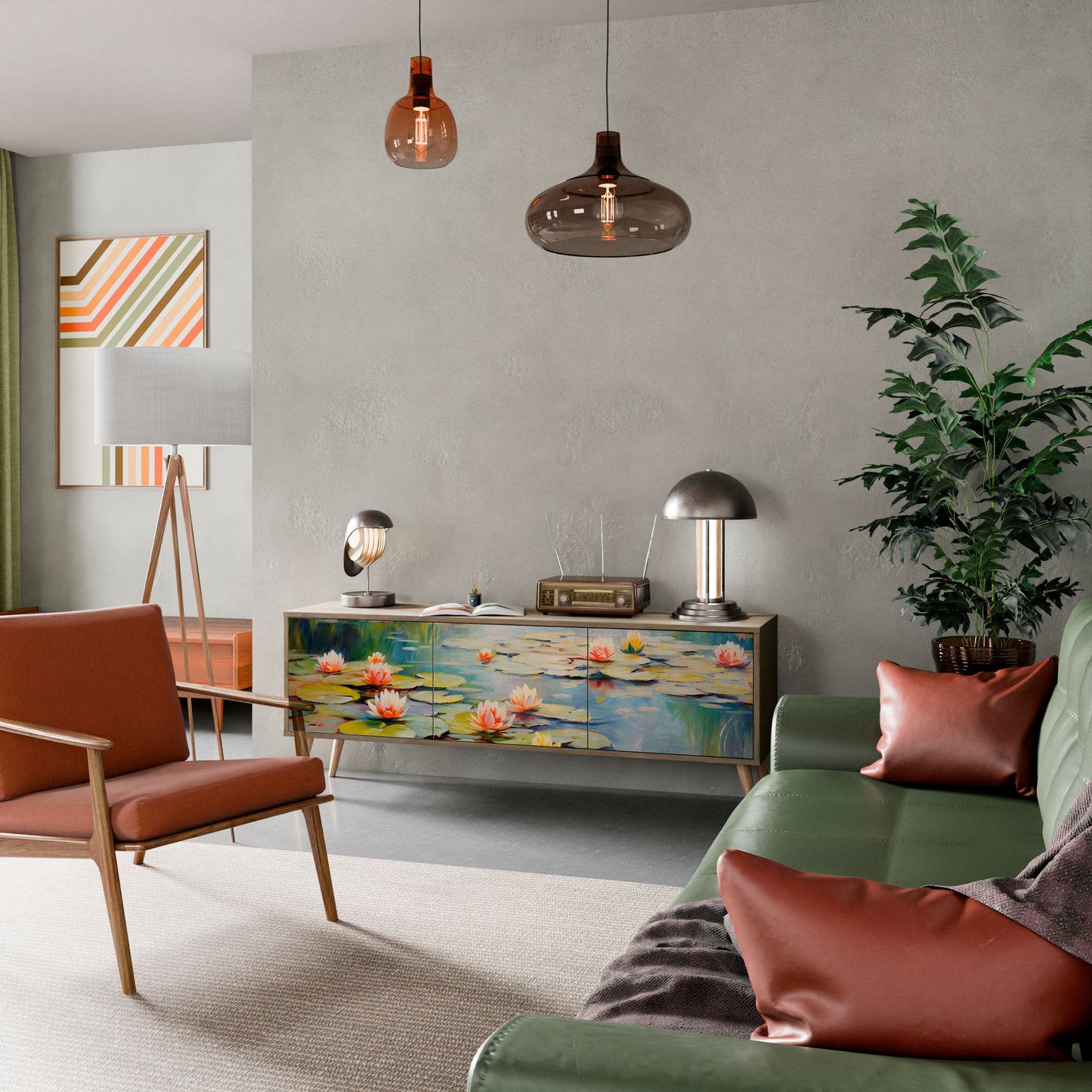 Mobile TV BLOOMING WATERS a 3 ante effetto rovere