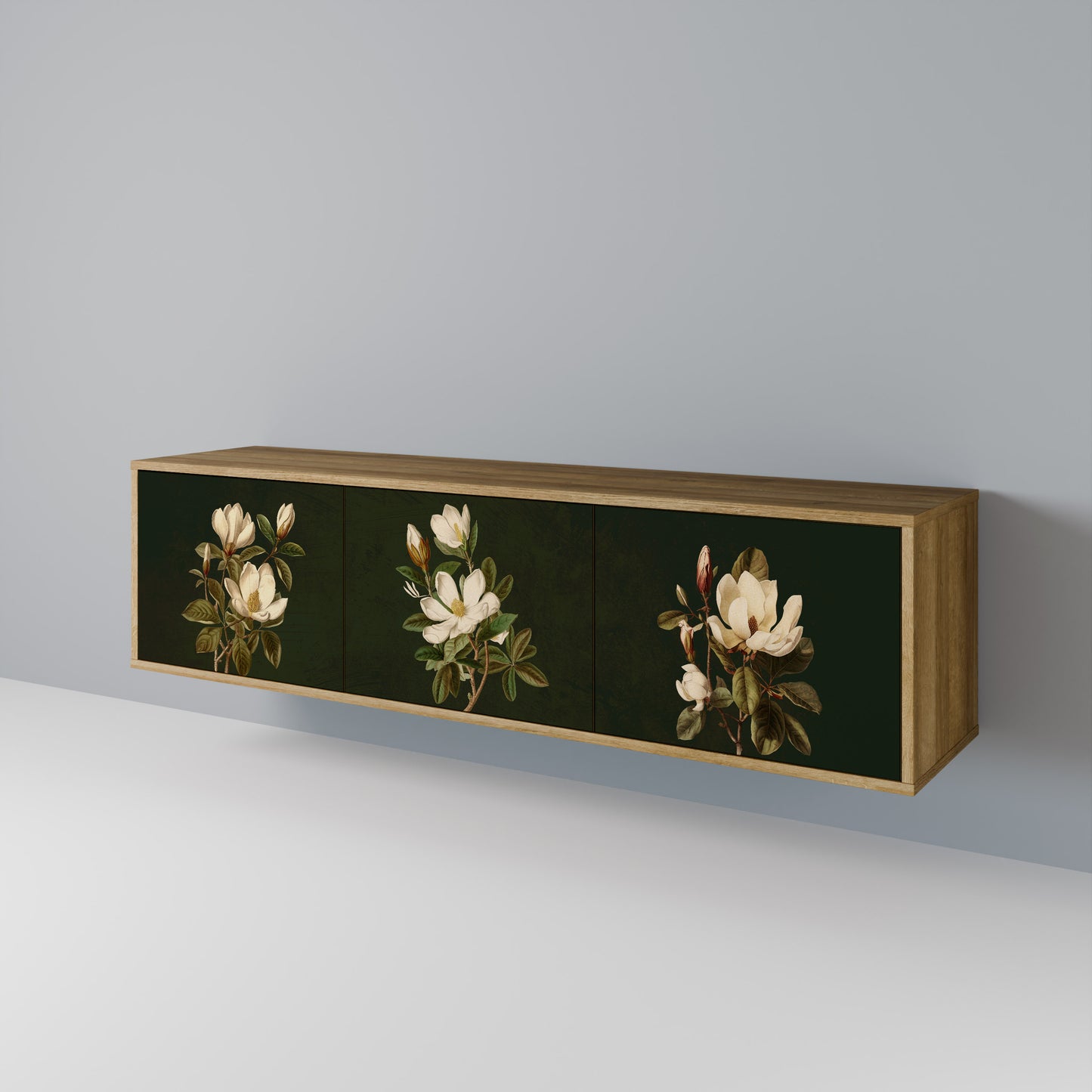Mobile TV FLORAL NOIR a 3 ante effetto rovere