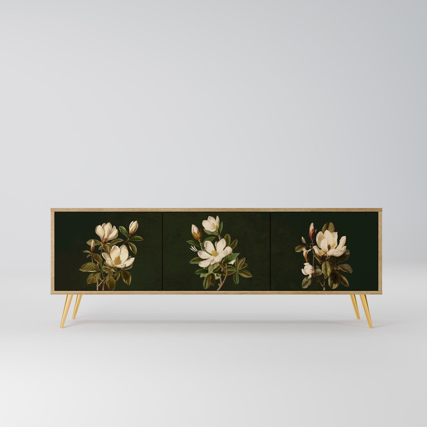 Mobile TV FLORAL NOIR a 3 ante effetto rovere