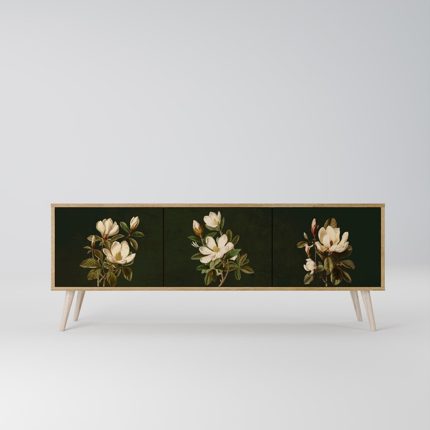Mobile TV FLORAL NOIR a 3 ante effetto rovere