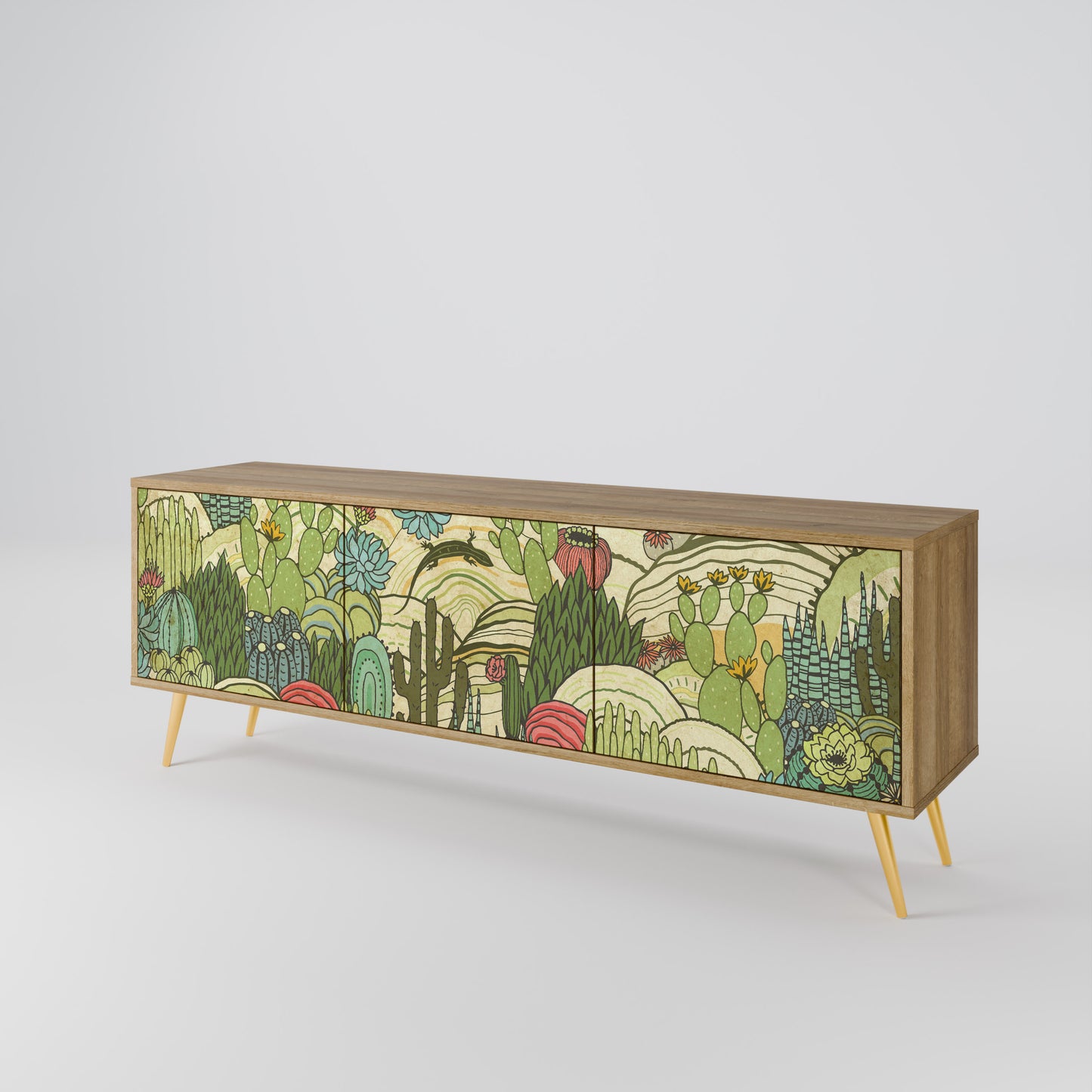 SUCCULENTS KALEIDOSCOPE Mobile TV a 3 ante in effetto rovere