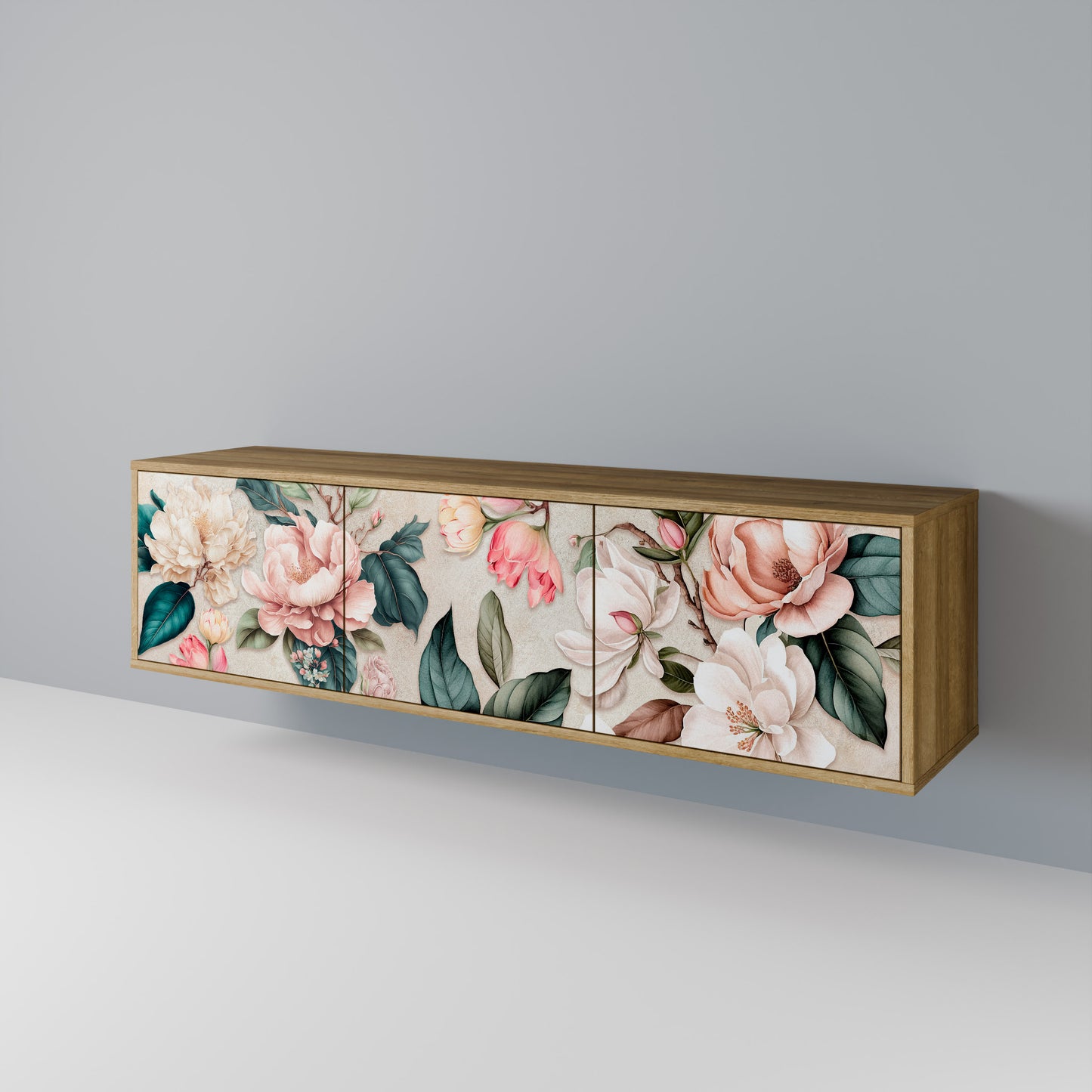 Mobile TV FLORAL GRACE a 3 ante effetto rovere