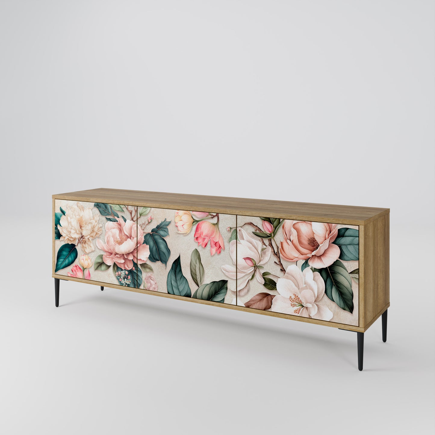 Mobile TV FLORAL GRACE a 3 ante effetto rovere