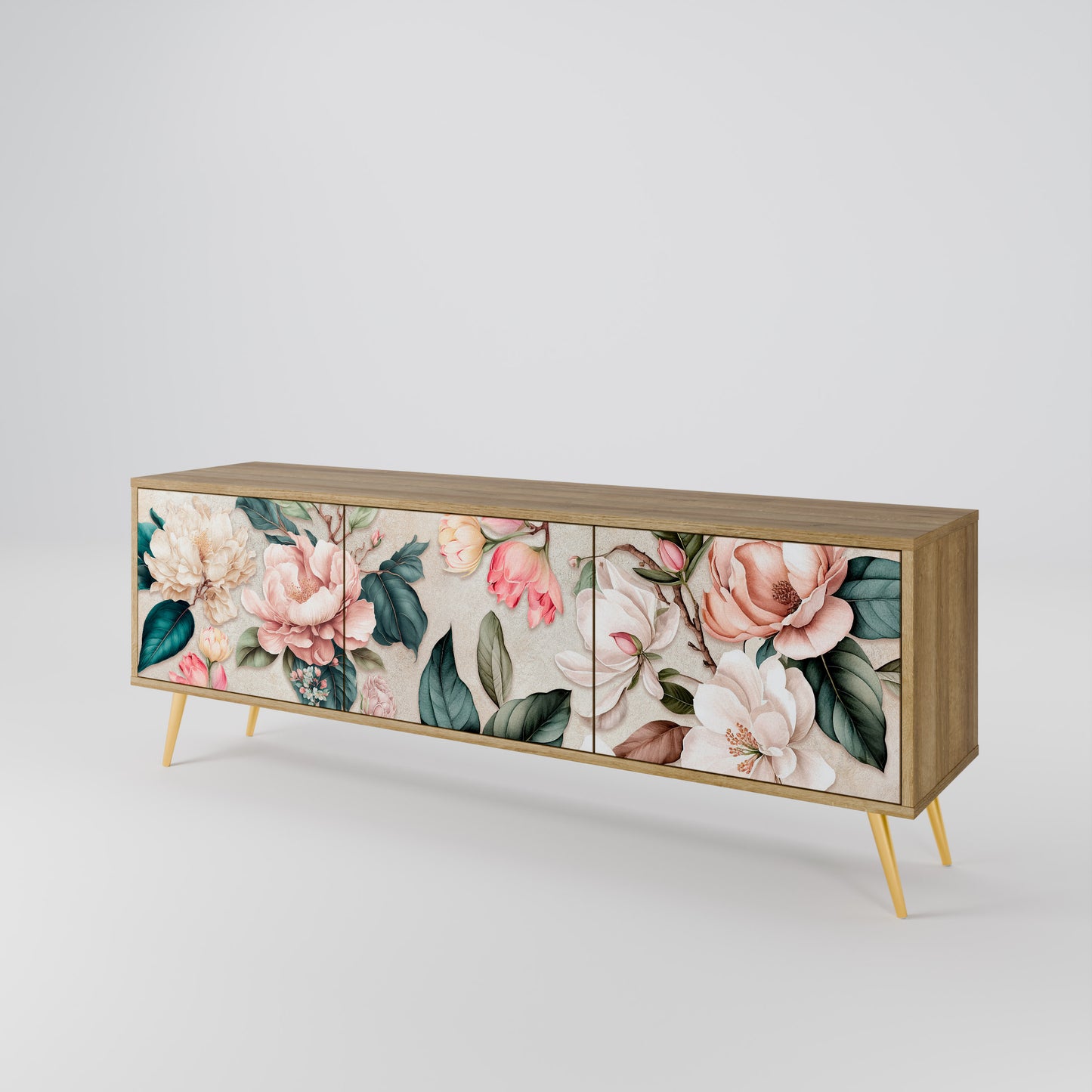 Mobile TV FLORAL GRACE a 3 ante effetto rovere