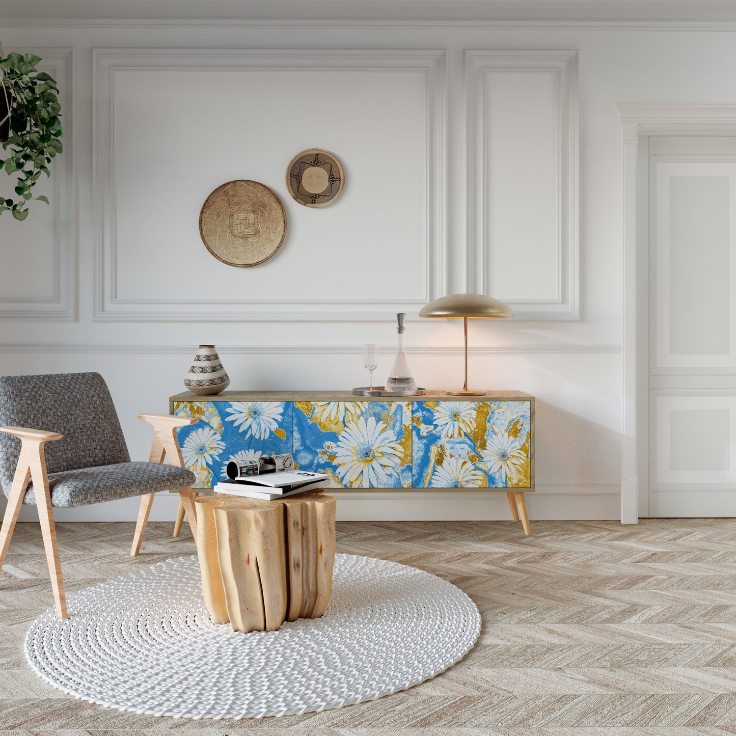 Mobile TV DAISY LUXE a 3 ante effetto rovere