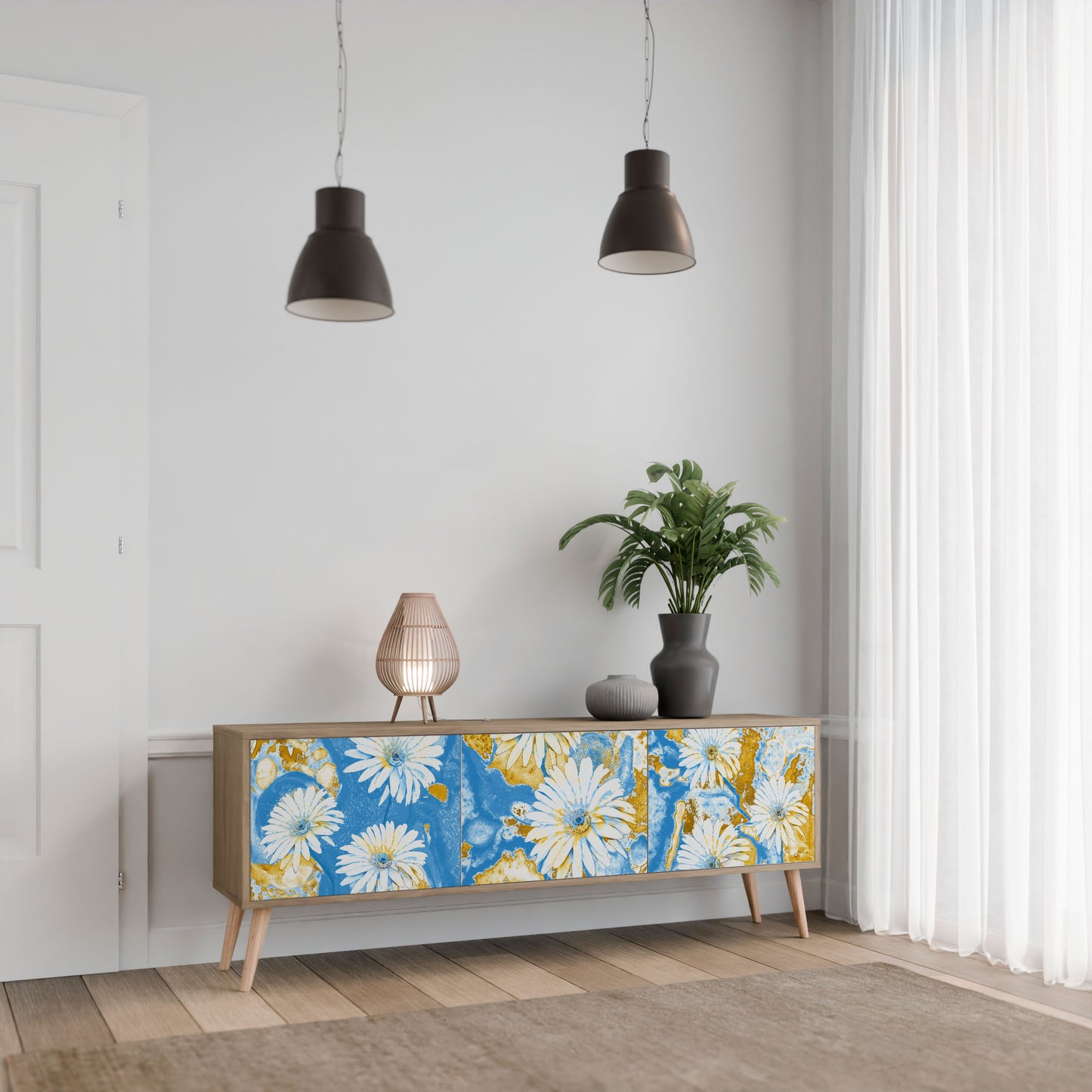 Mobile TV DAISY LUXE a 3 ante effetto rovere