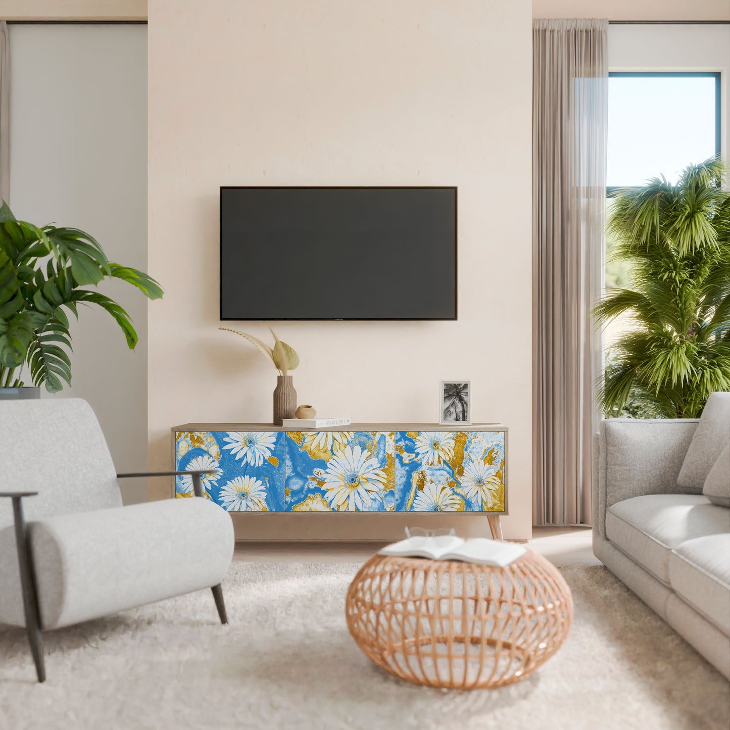 Mobile TV DAISY LUXE a 3 ante effetto rovere