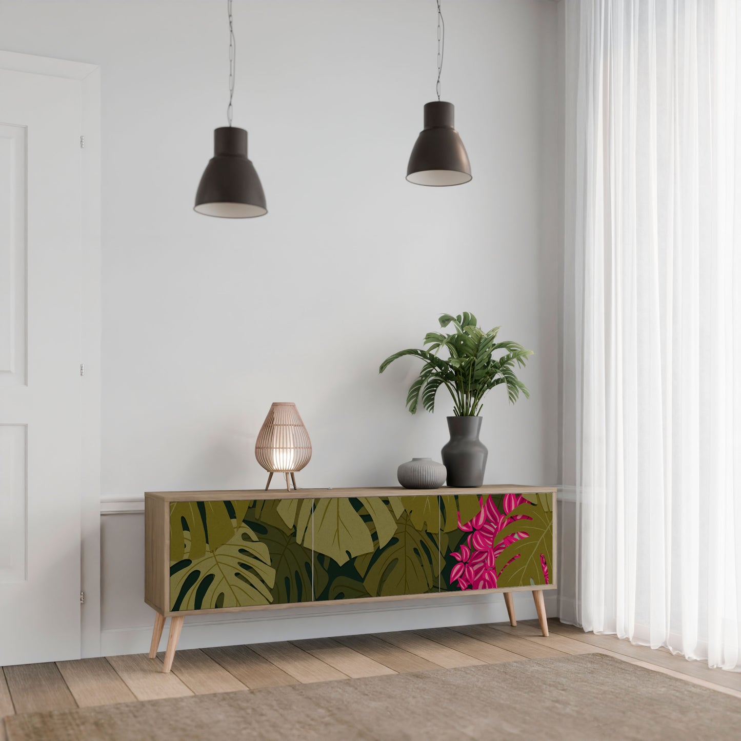 Mobile TV TROPICAL BEAUTY a 3 ante in effetto rovere