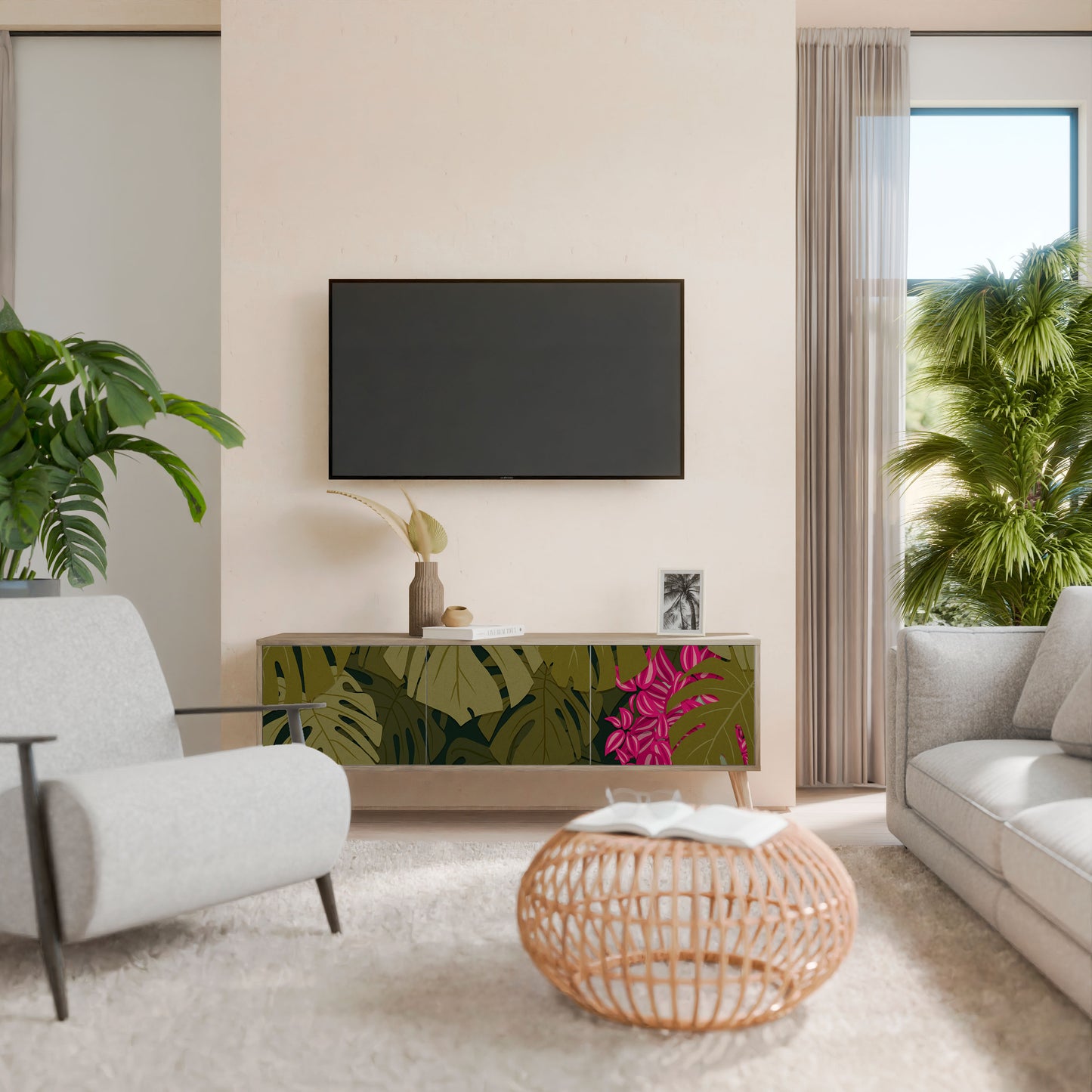 Mobile TV TROPICAL BEAUTY a 3 ante in effetto rovere