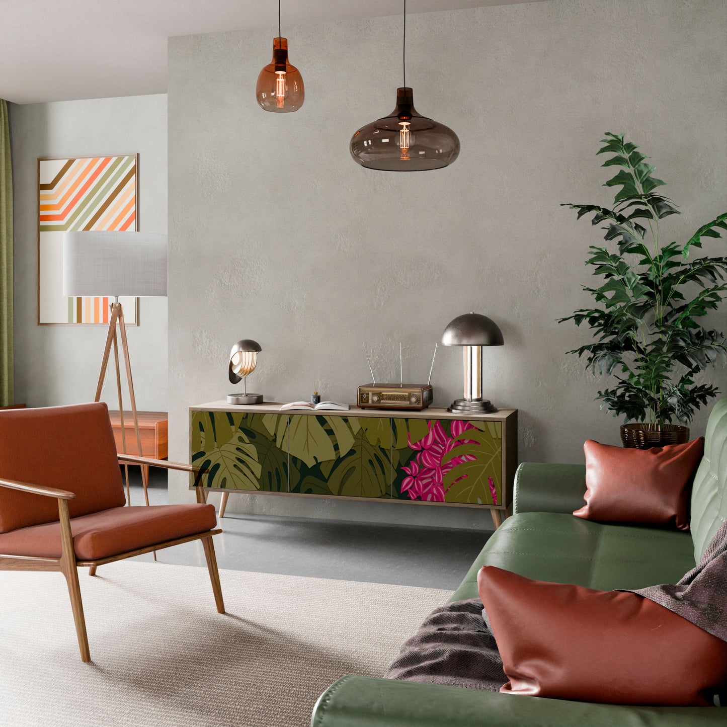 Mobile TV TROPICAL BEAUTY a 3 ante in effetto rovere