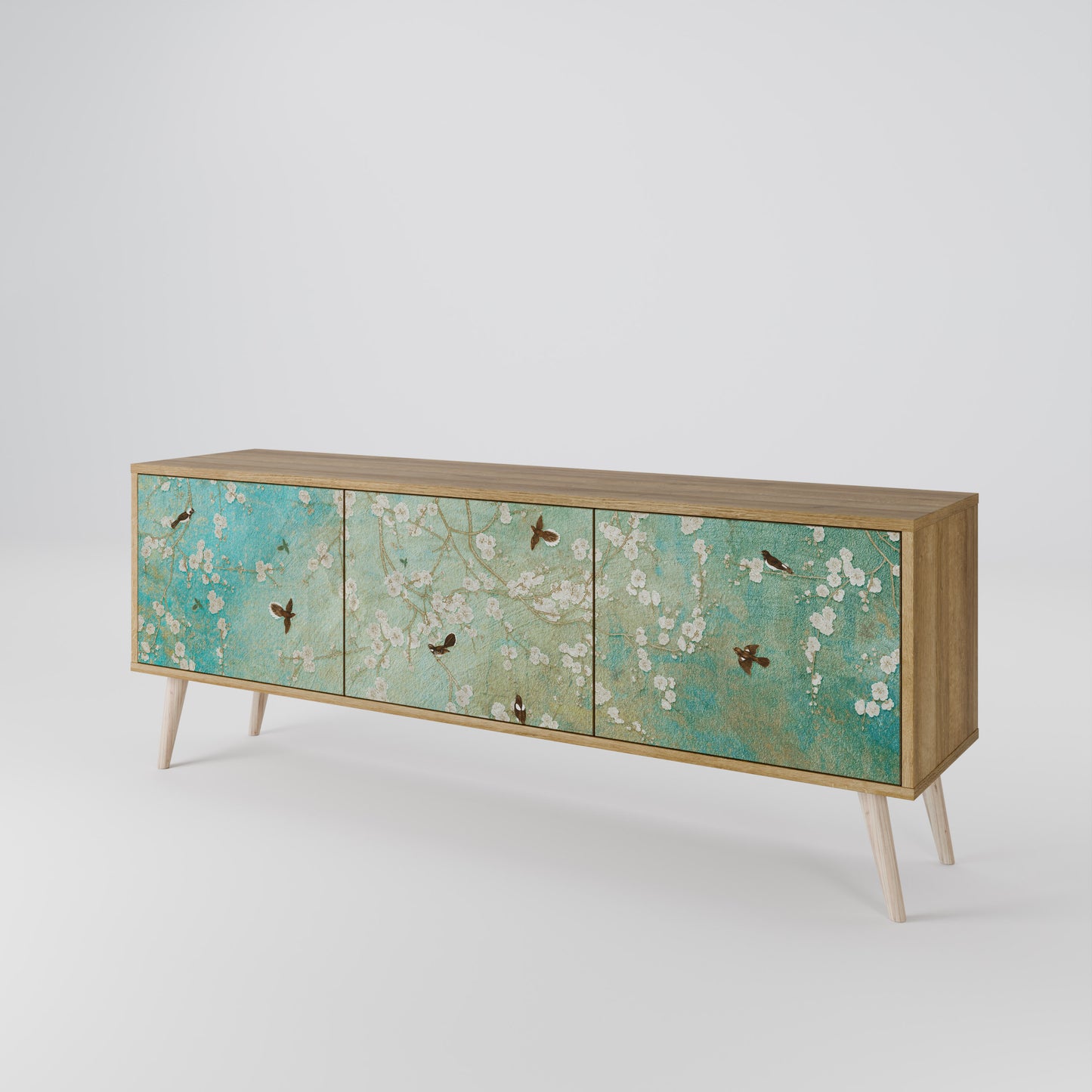 Mobile TV BLOOMING CHARM a 3 ante in effetto rovere