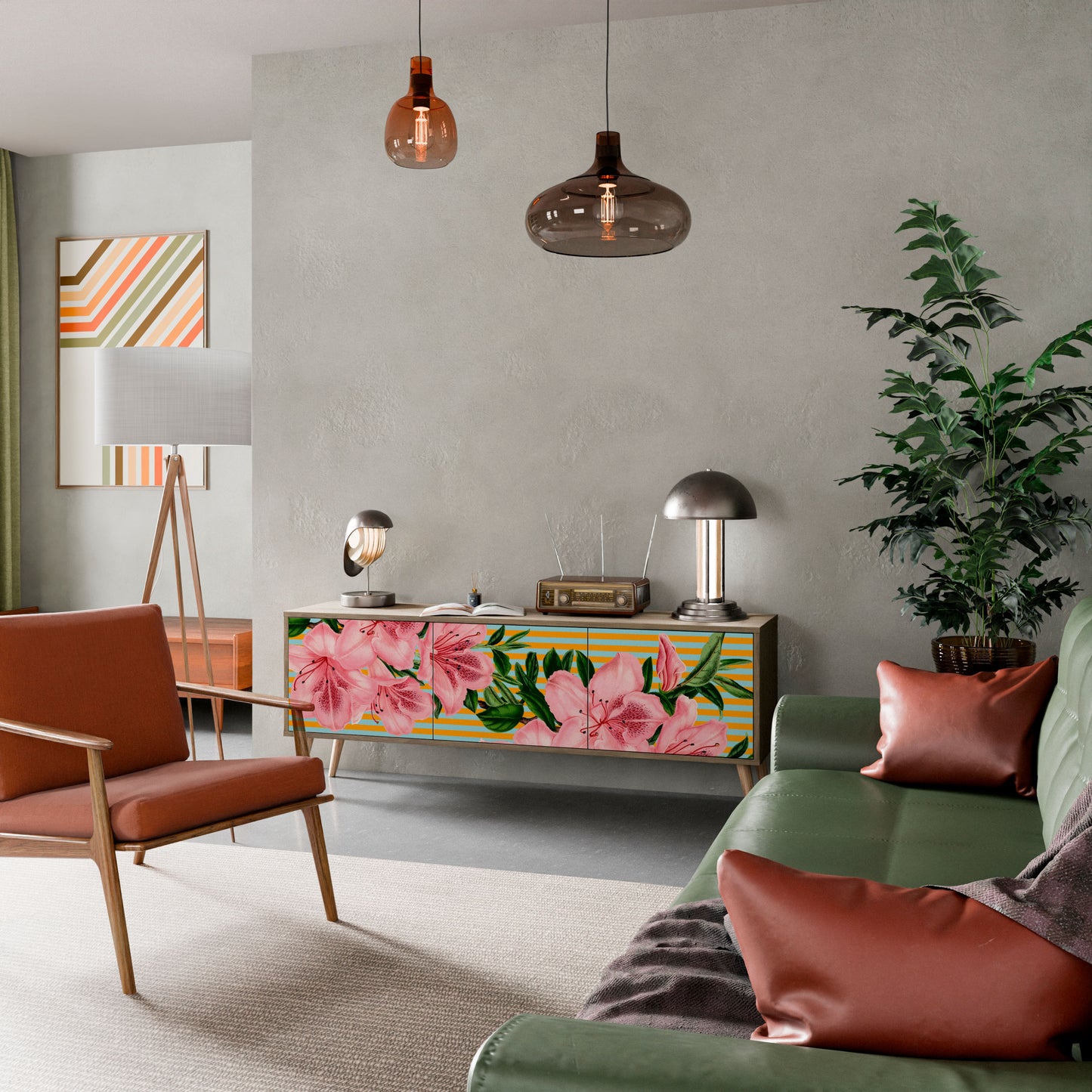 FRAGILE BEAUTY Mobile TV a 3 Ante in Effetto Rovere