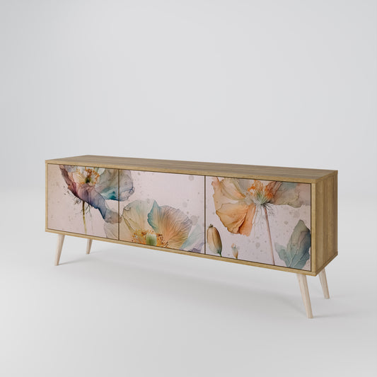 SOFTEN POPPY 3-Door TV Stand in Oak Effect