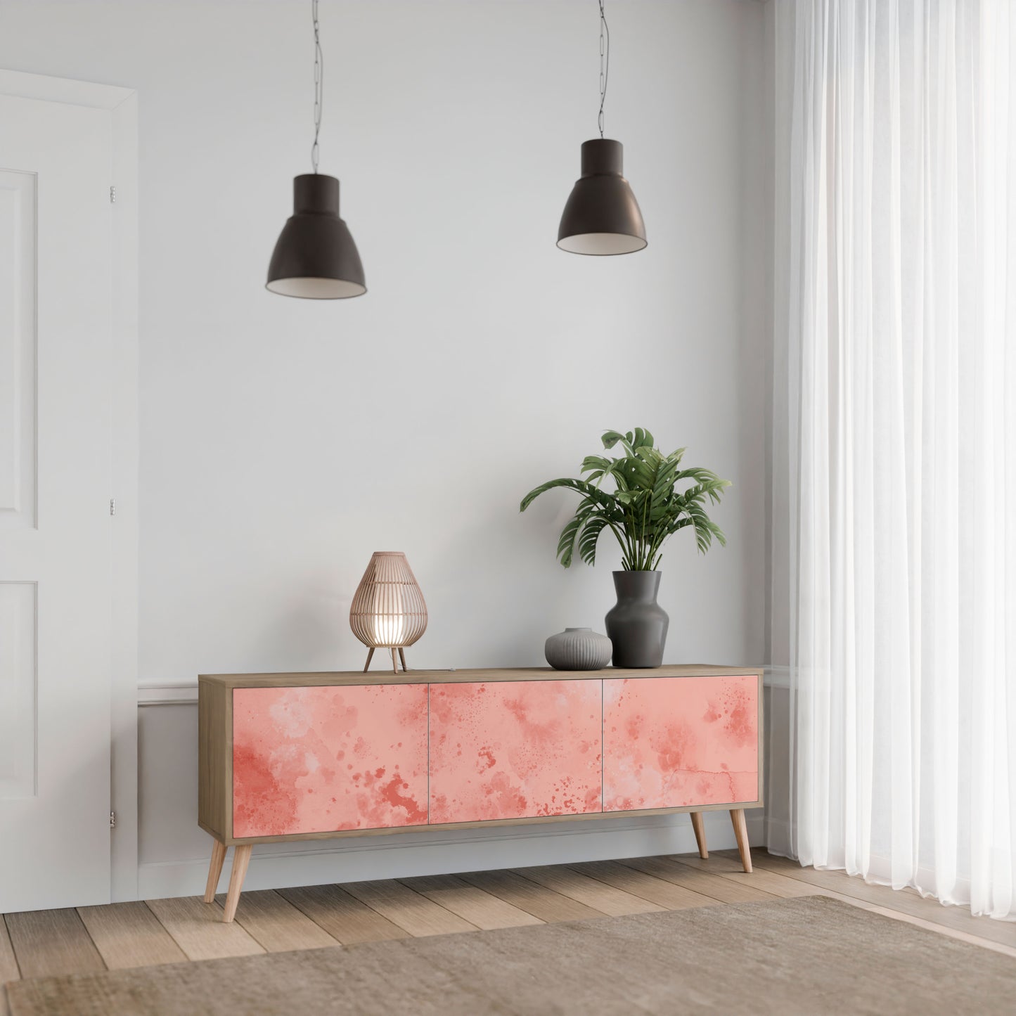 Mobile TV CRANE DANCE a 3 ante in effetto rovere