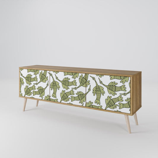 SEEDLING SONGBIRD 3-Door TV Stand in Oak Effect