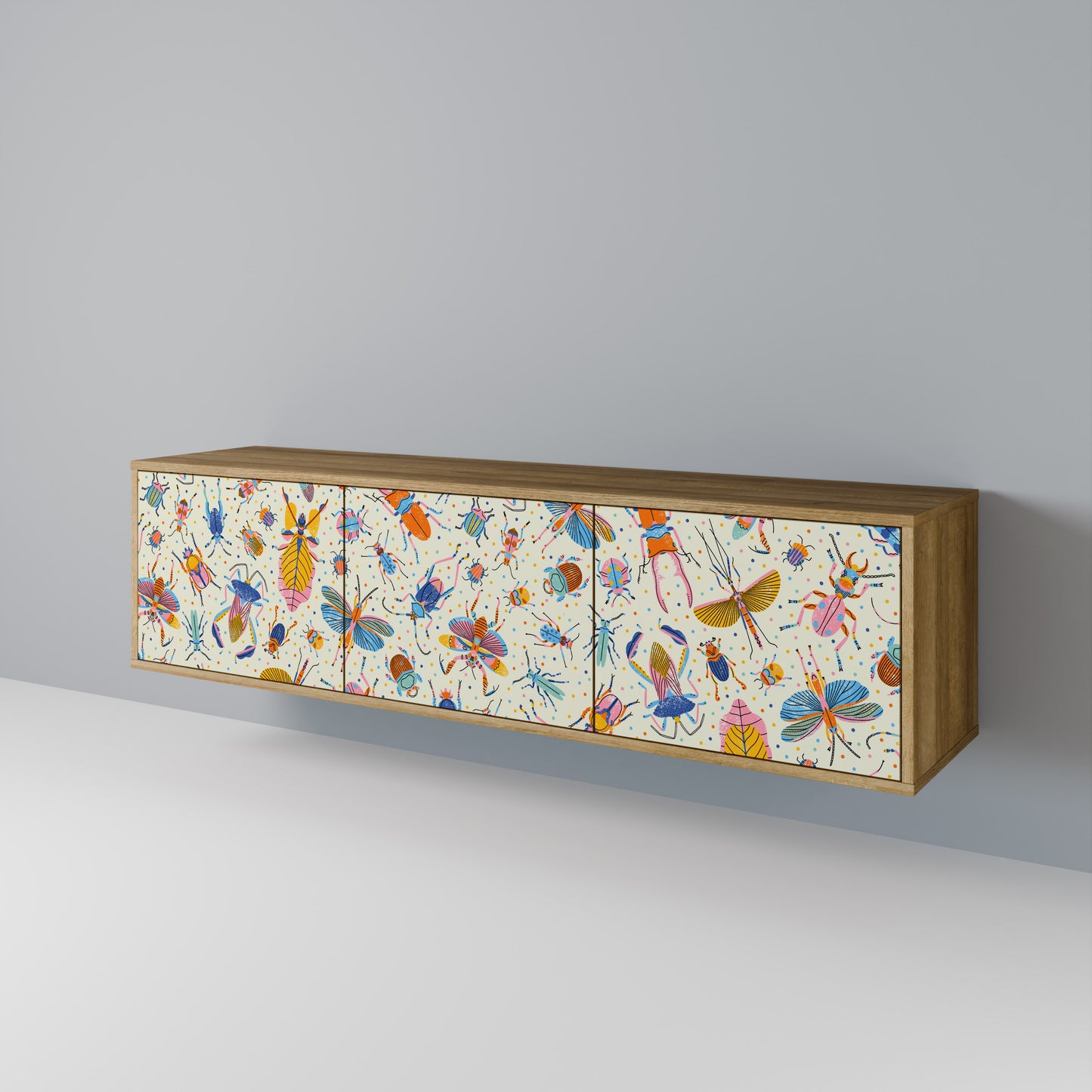 COLORFUL INSECTS Mobile TV a 3 Ante in Effetto Rovere