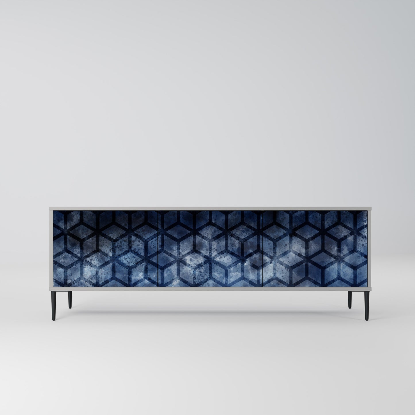 CUBIC MIST 3-Door TV Stand in Grey Finish