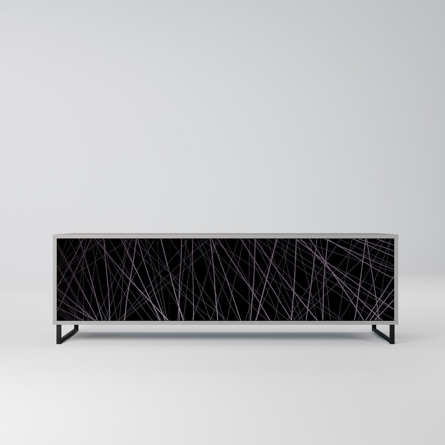 SHIMMER SPIDERGRAM 3-Door TV Stand in Grey Finish