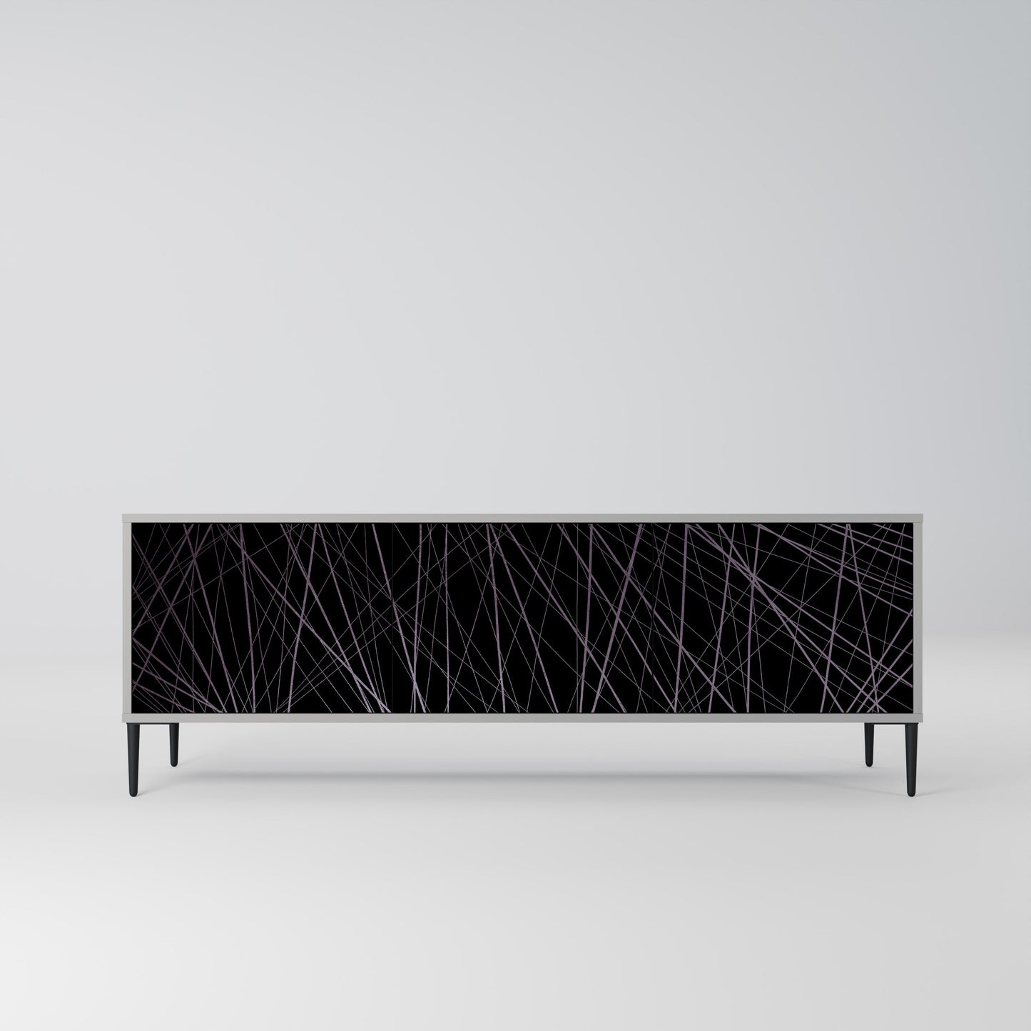 SHIMMER SPIDERGRAM 3-Door TV Stand in Grey Finish