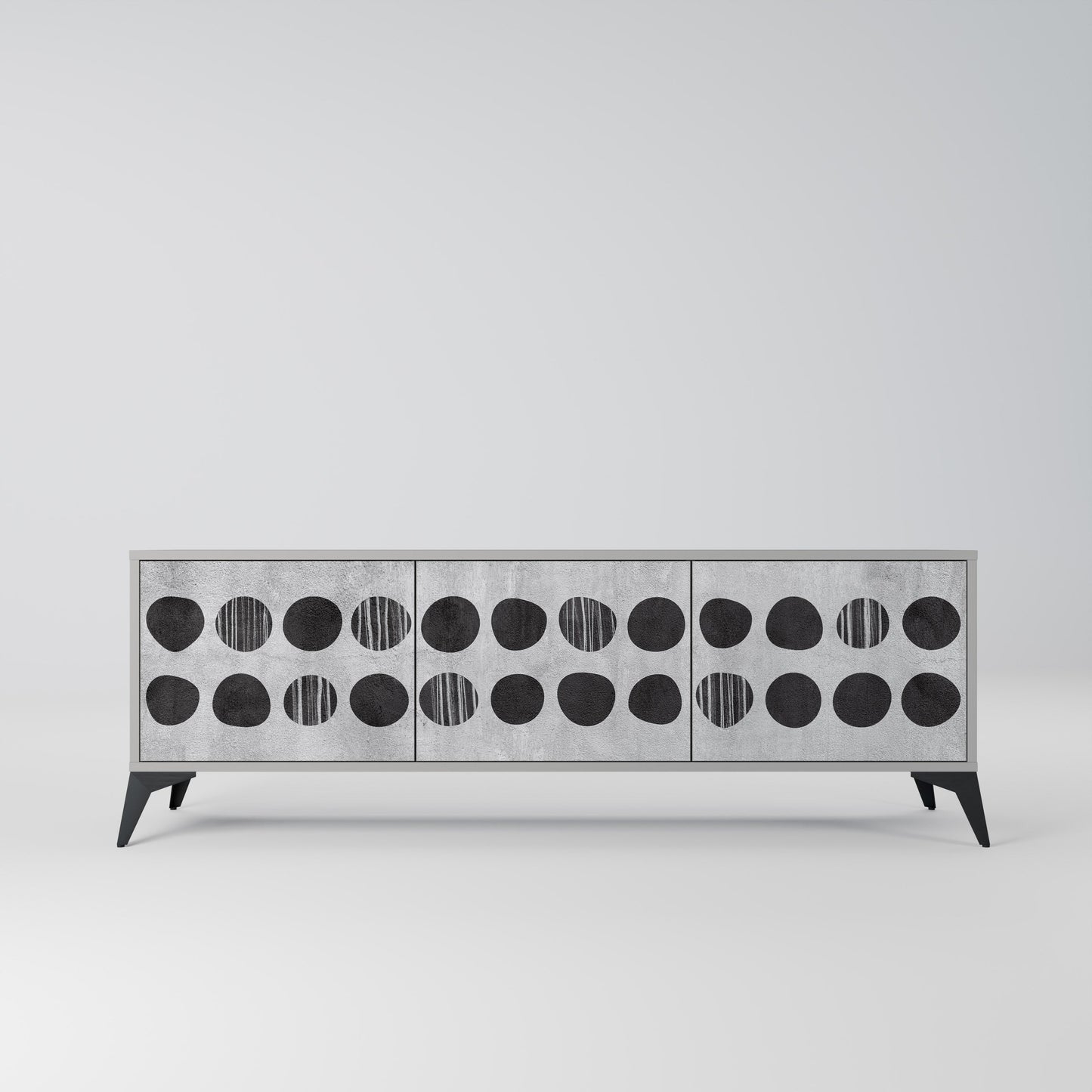 GHOSTLY GRADIENTS 3-Door TV Stand in Grey Finish