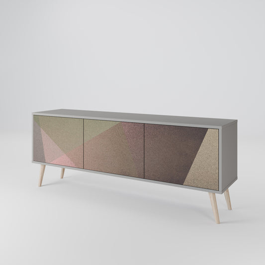 Mobile TV BEIGE GEOMETRY a 3 ante in finitura grigia